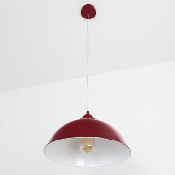 Licht-Erlebnisse Pendelleuchte SANFORD, ohne Leuchtmittel, Hängeleuchte Rot Orange Metall Industrie Stil Esszimmer Lampe