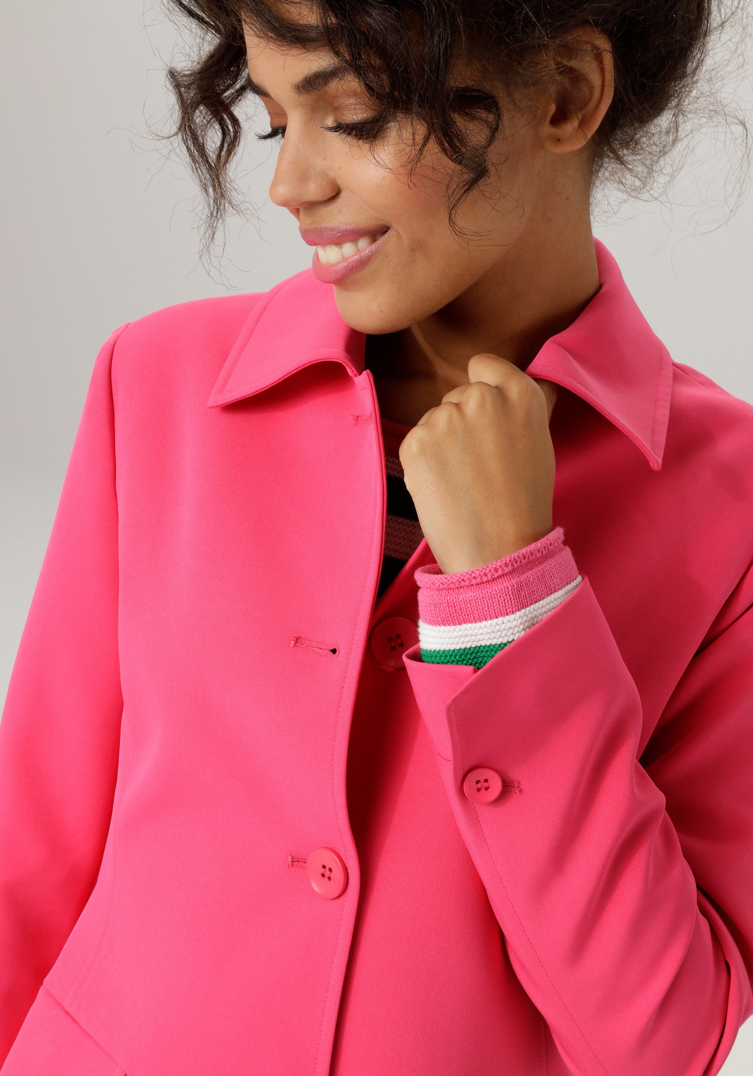 in Aniston trendigen Knallfarben CASUAL pink Kurzmantel