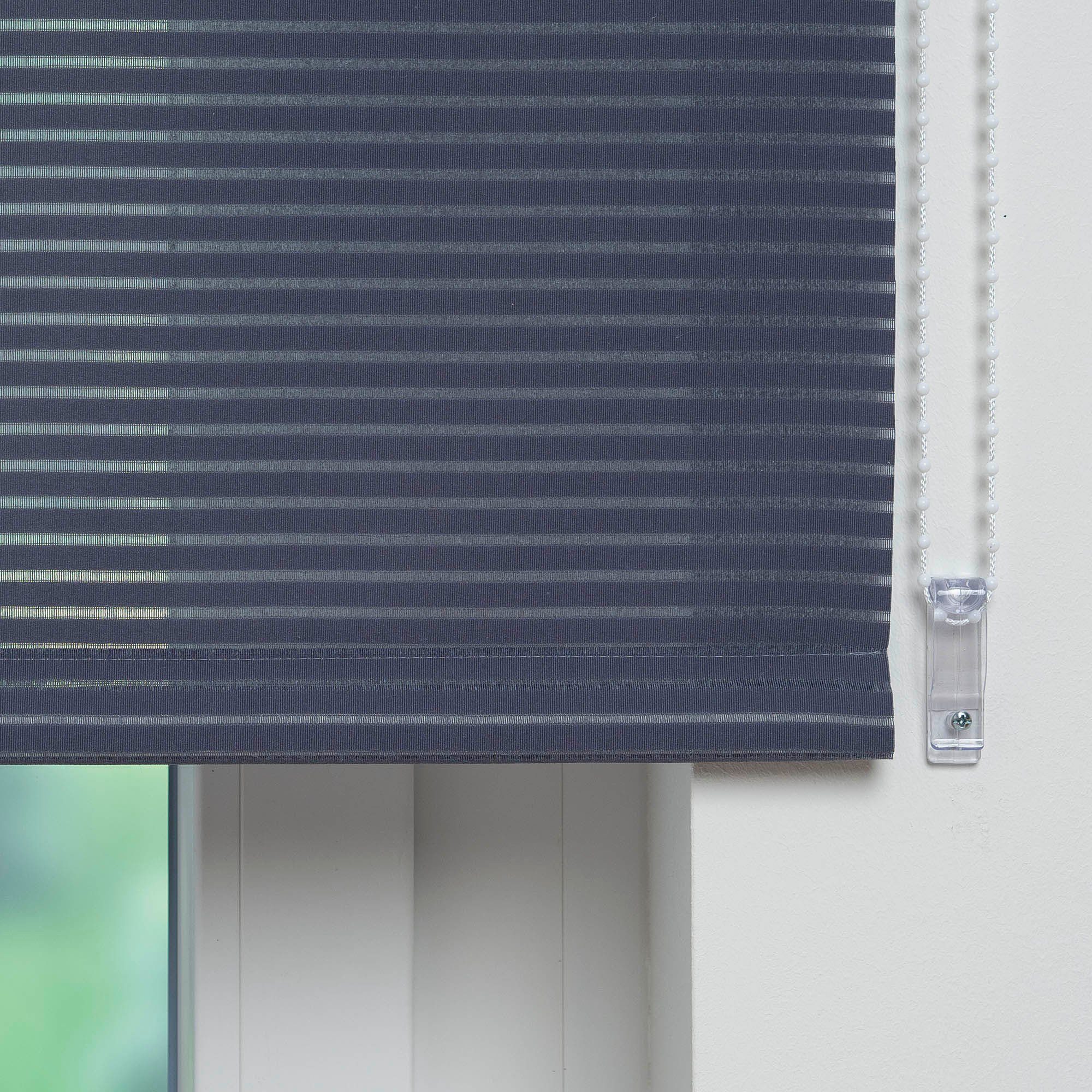 Seitenzugrollo Dekor Streifen, Liedeco, Lichtschutz, mit Bohren, verschraubt