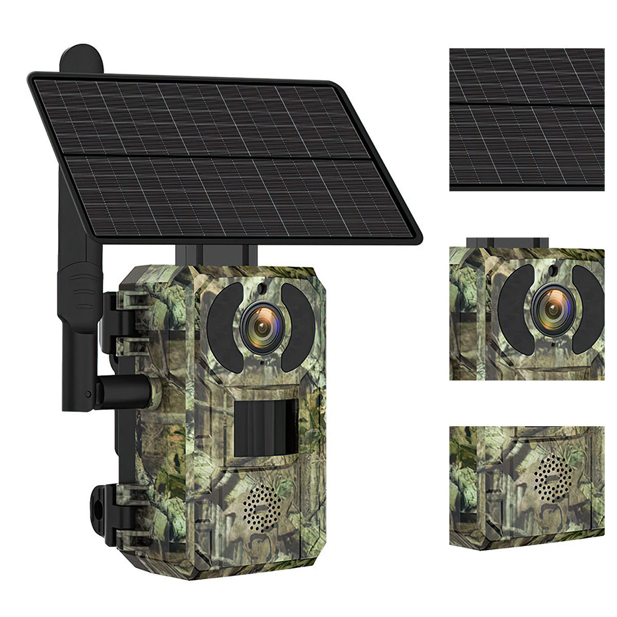 Novzep 4G LTE Mobilfunk-Trail-Kameras, Solar-Wildkamera mit Live-Streaming Überwachungskamera (und Nachtsicht,0,2 s Auslösezeit und Fernzugriff über das Telefon,IP66)