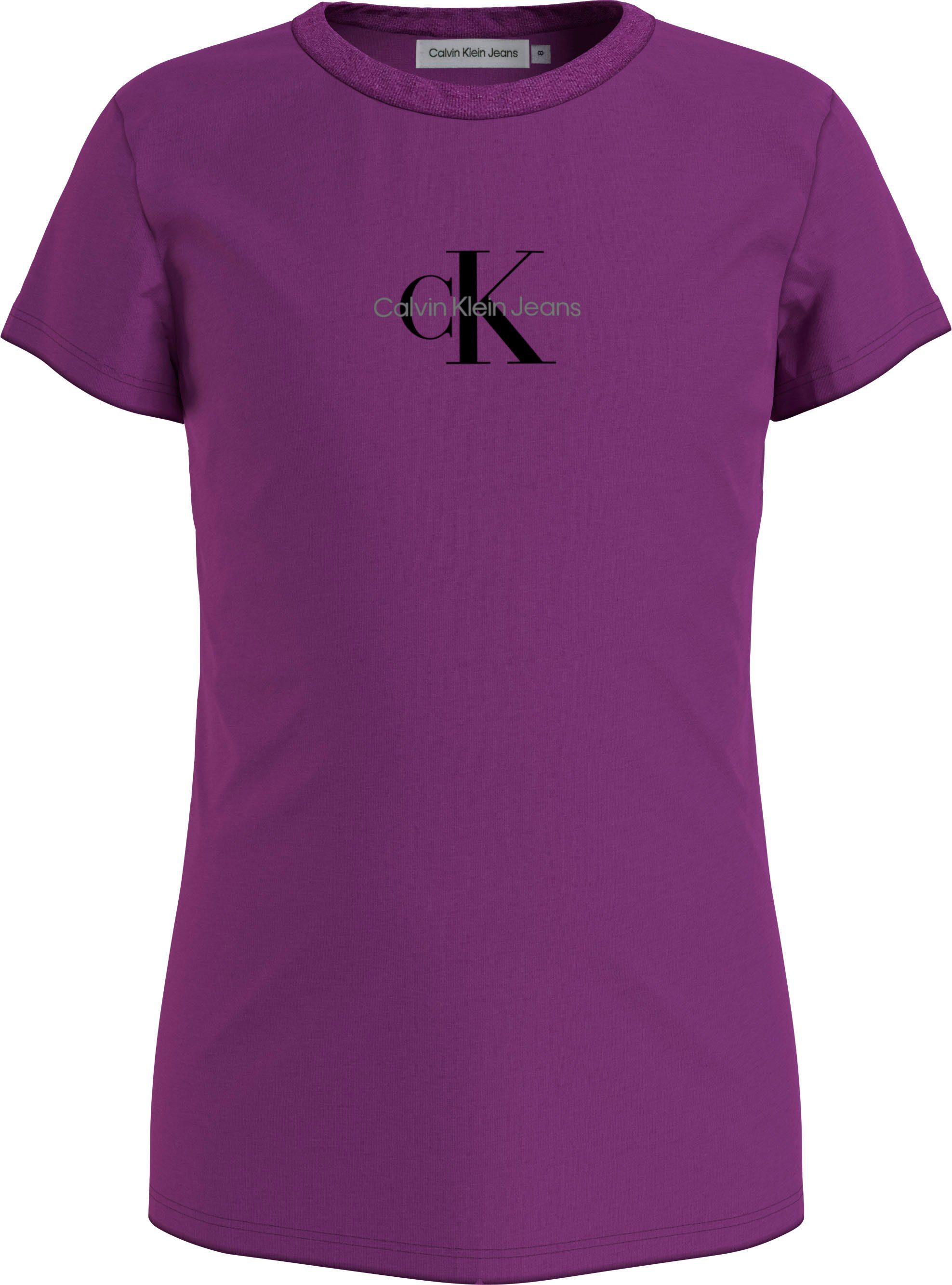 Calvin Klein Jeans T-Shirt MICRO MONOGRAM TOP Fiery Grape | T-Shirts