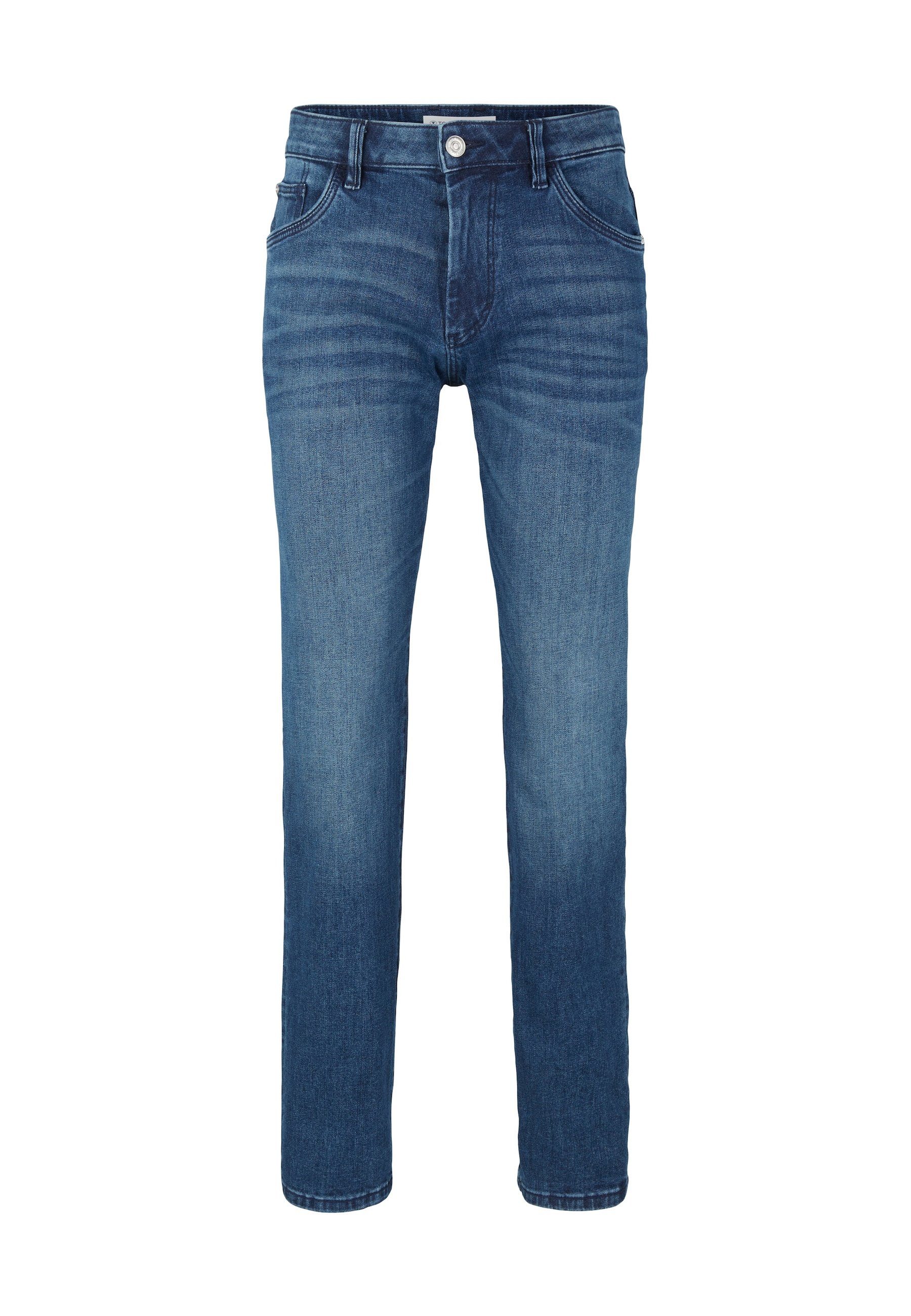 TOM TAILOR 5-Pocket-Jeans Jeans Marvin Five-Pocket-Style lange Hose Regular (1-tlg) dunkelblau