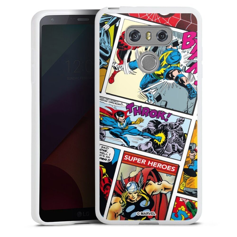 DeinDesign Handyhülle Marvel Retro Comic Blue, LG G6 Silikon Hülle Bumper Case Handy Schutzhülle Smartphone Cover