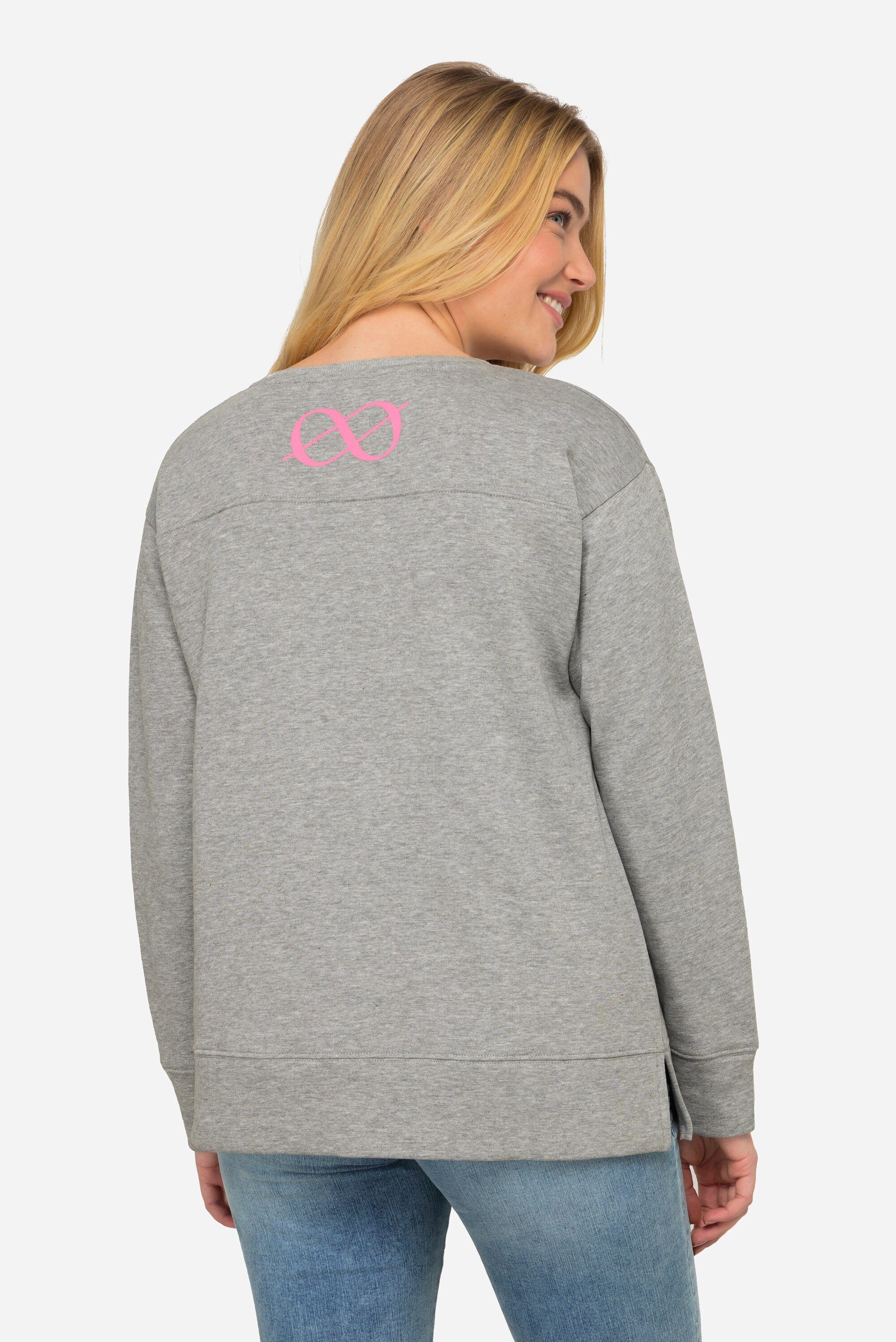 Laurasøn Sweatshirt Sweatshirt oversized Patchlook mit Print
