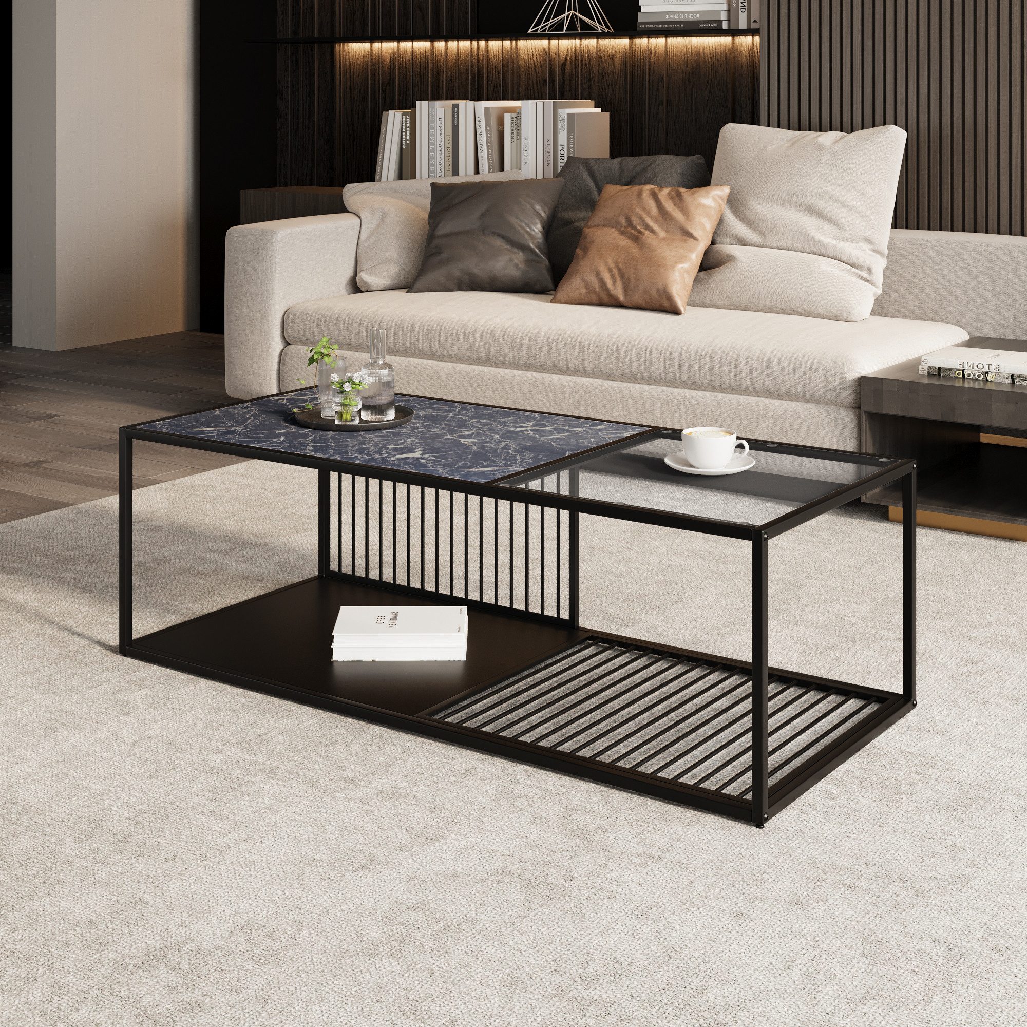 Merax Couchtisch (1-St), Schmiedeeiserner Couchtisch mit günstig online kaufen