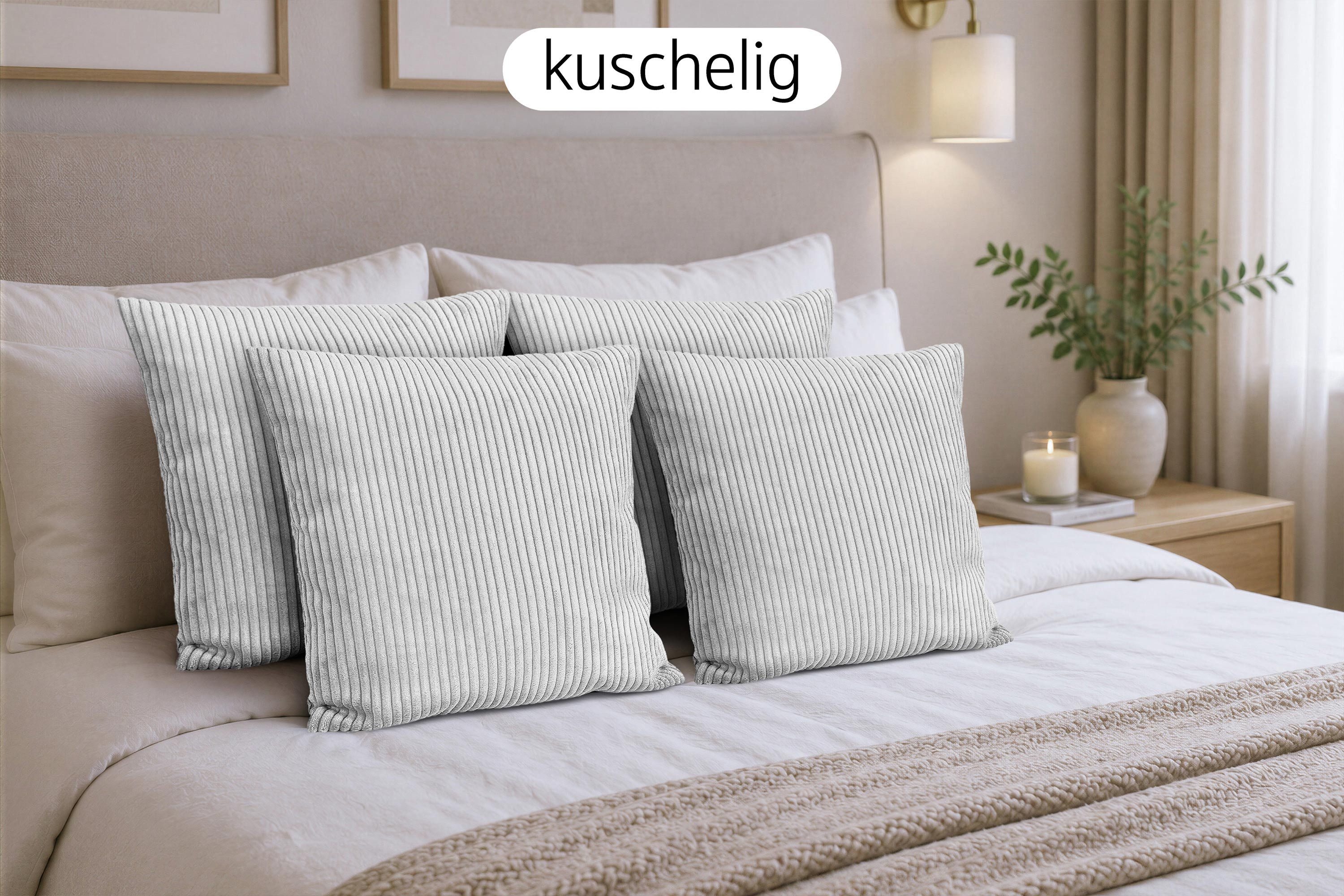 Amilian Dekokissen Sofakissen Zierkissen 4er-Set - angenehm weich, mit Füllung, formstabile Füllung weich und gemütlich