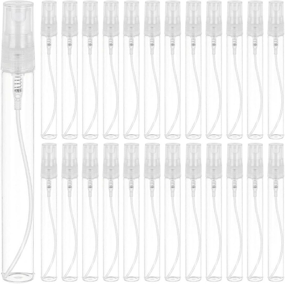 Benecreat Sprühflasche 25er Set Mini Sprühflaschen 10 ml Feinnebel Zerstäuber Glas Reisegröße, (25-teiliges Mini-Sprühflaschen-Set 10 ml für Kosmetik und Parfüm, 25-tlg., 25 Mini-Sprühflaschen mit 10 ml für Kosmetik, Parfüm und Reisen), 25 Mini-Sprühflaschen mit 10 ml, nachfüllbar und kompakt für Reisen