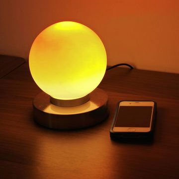 Licht-Erlebnisse Nachttischlampe PRINZ, ohne Leuchtmittel, Tischlampe Touch Dimmer dekorativ Schlafzimmer Lampe