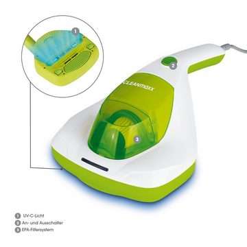CLEANmaxx Matratzenreinigungsgerät Milben-Handstaubsauger Kompakt UV-C Licht, 300 W
