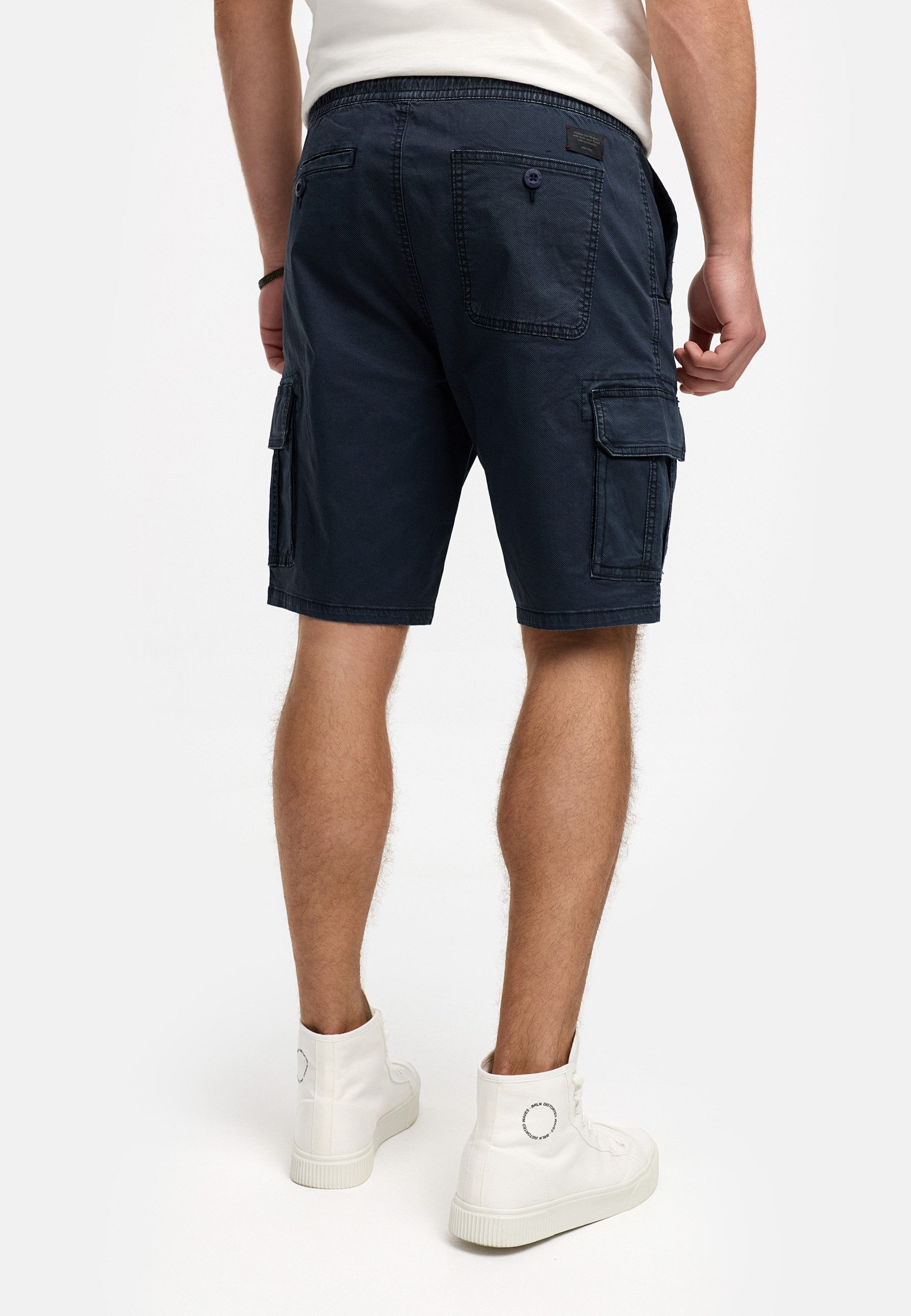 Indicode Cargoshorts Herren INKews Cargo Shorts Herrenshorts mit elastischem Bund mit Kordelzug für eine bequeme Passform