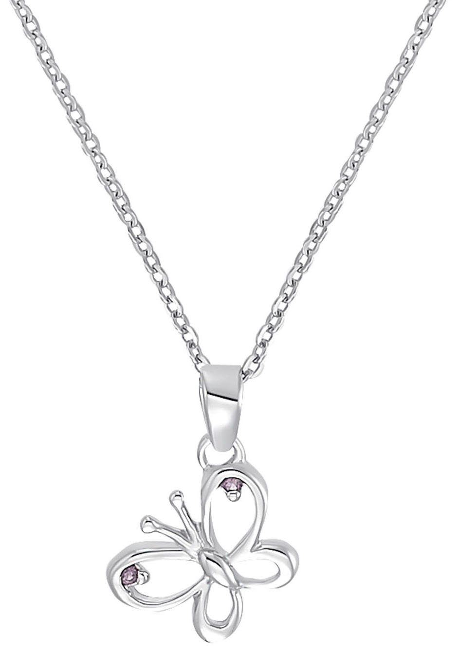 Amor Kette mit Anhänger Silver mit Zirkonia 9293421, Butterfly