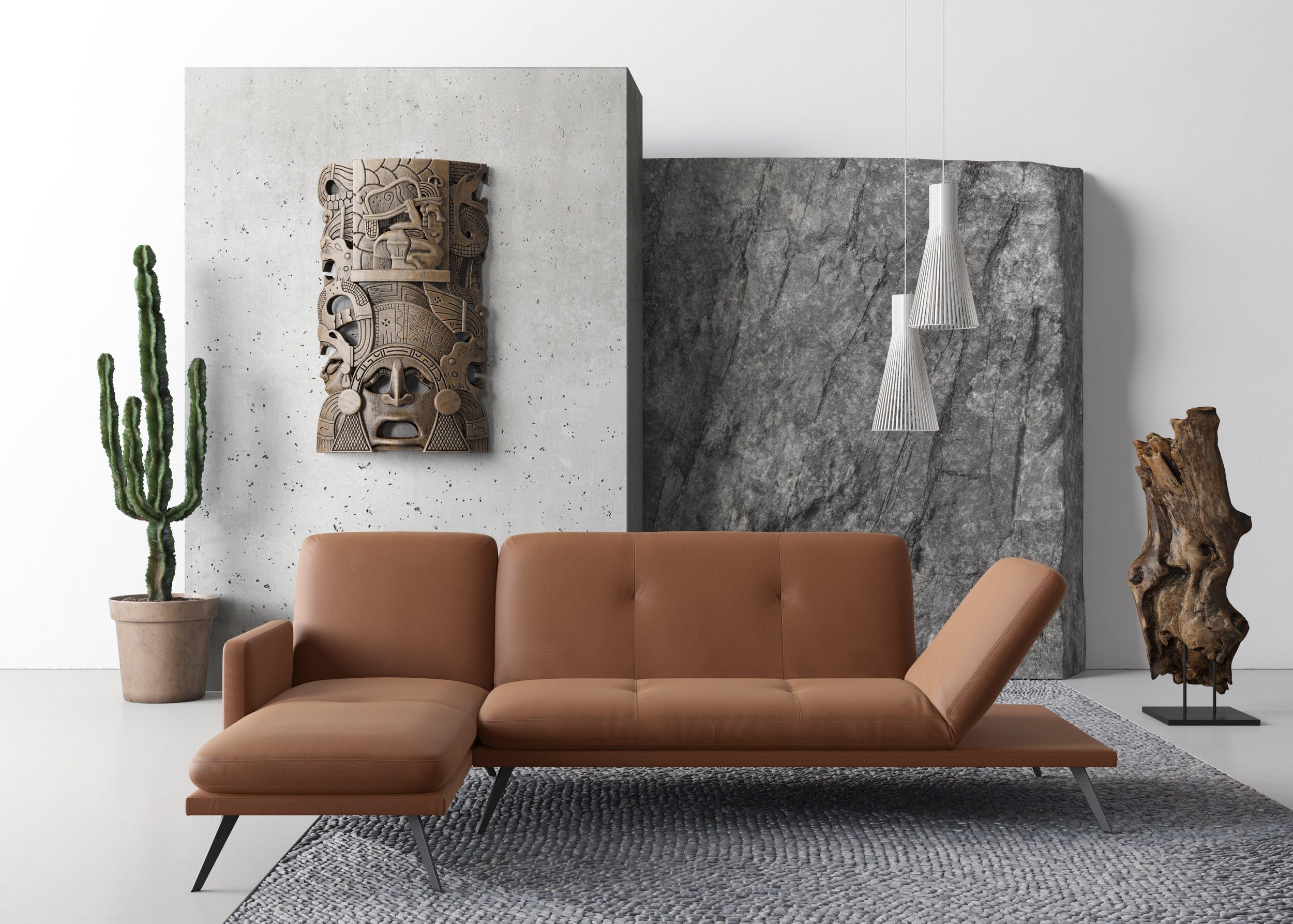 Ledersofa Recamiere