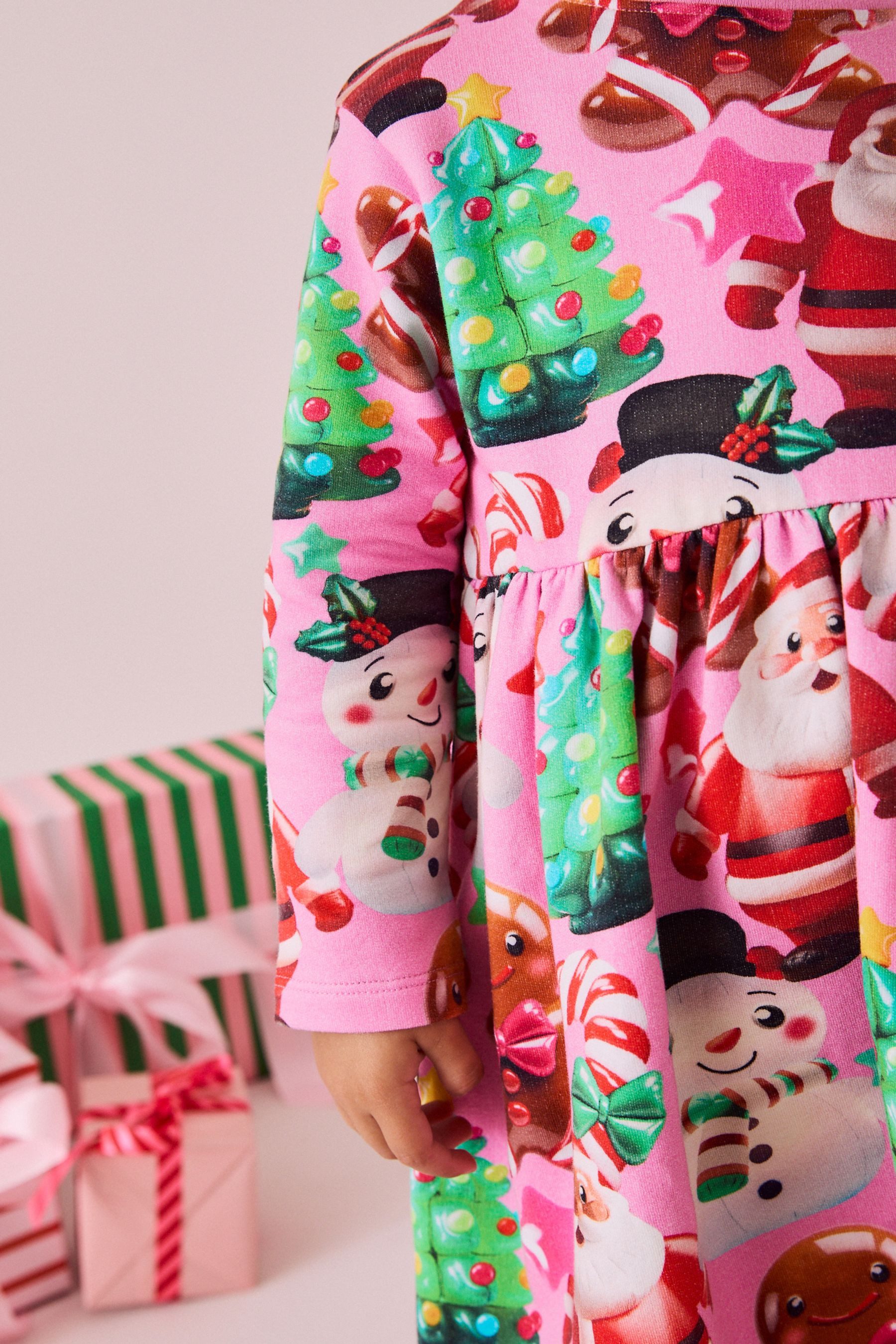 Next Jerseykleid Langärmeliges, weihnachtliches Jerseykleid (1-tlg)