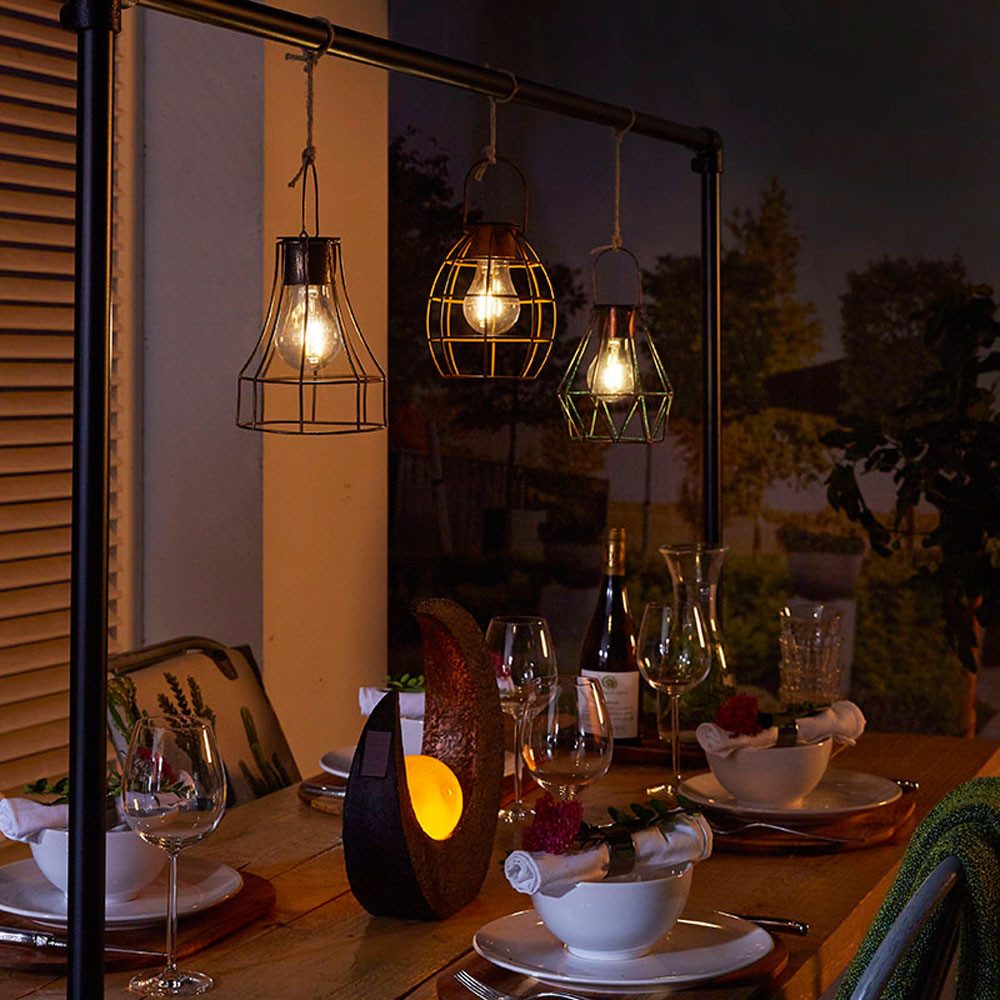 Luxform LED Außen-Tischleuchte Luxform Solar Tischleuchte Düsseldorf 16cm Metall LED, Tischleuchte