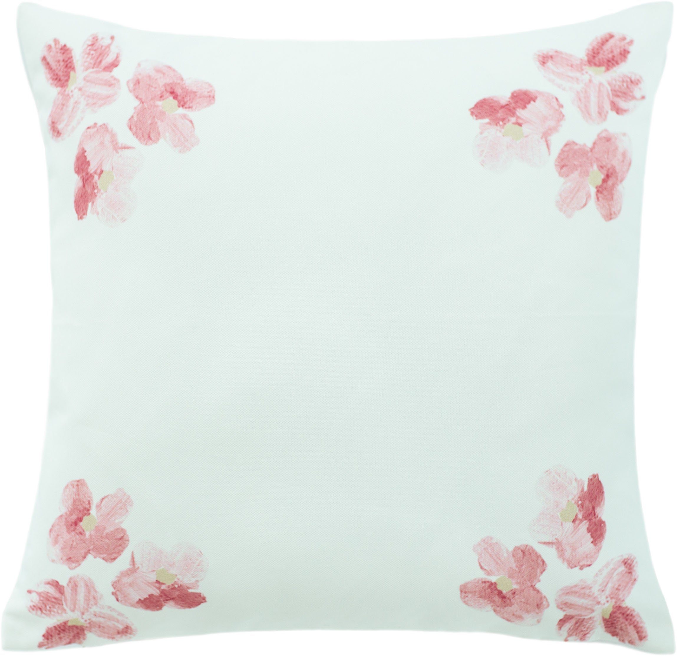HOMING Dekokissen Kirschblüte, floral, Blumen, Kissenhülle ohne Füllung, 1 Stück rosa/weiß | Kissenbezüge