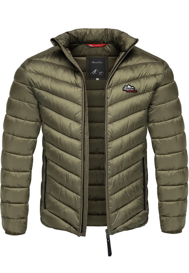Amaci&Sons Steppjacke RYE Steppjacke Herren Männer Outdoor Basic Patch Jacke Herbst Winter Steppjacke