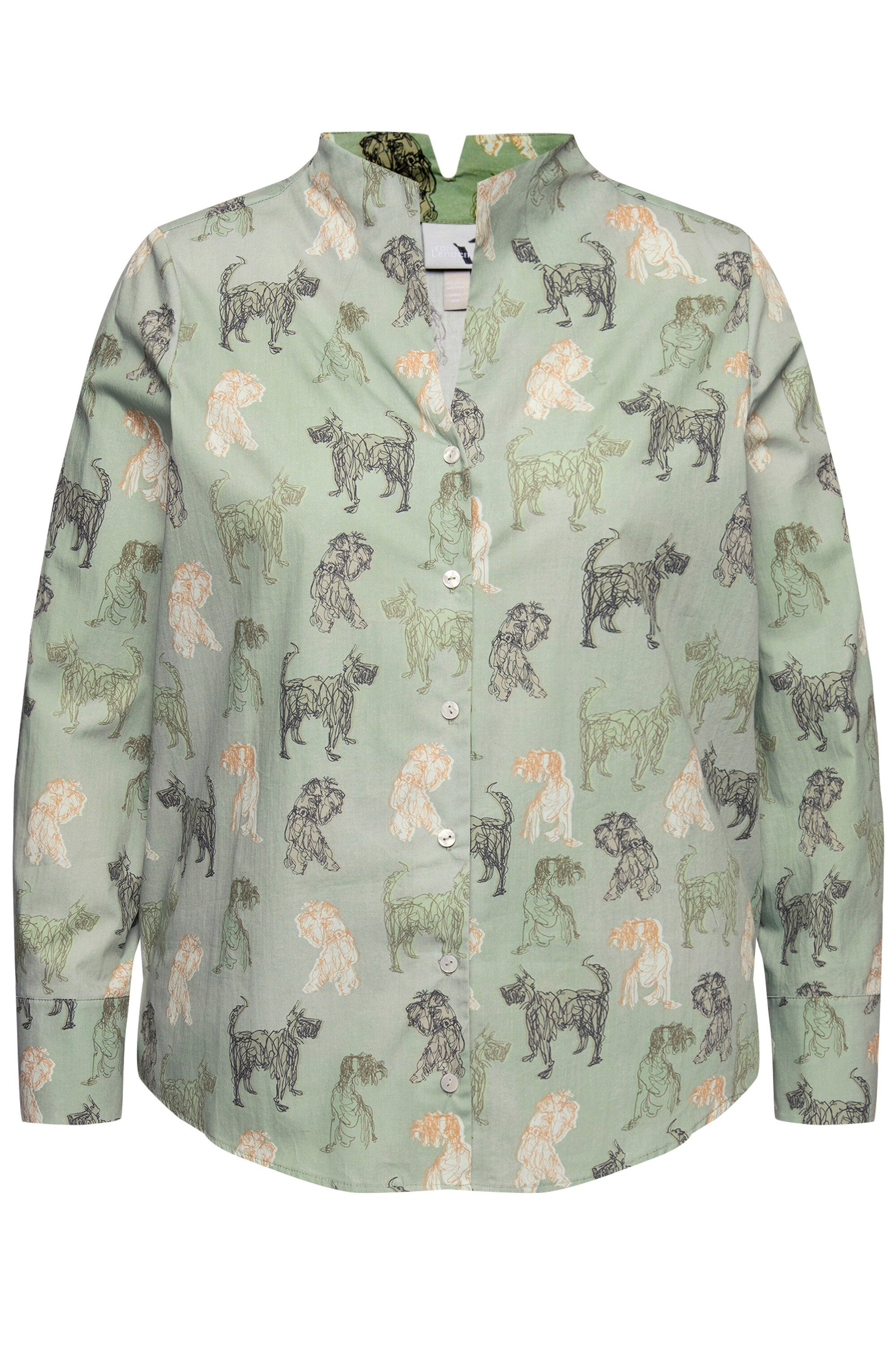 Ulla Popken Longbluse Bluse Landhausdruck Kelchkragen günstig online kaufen