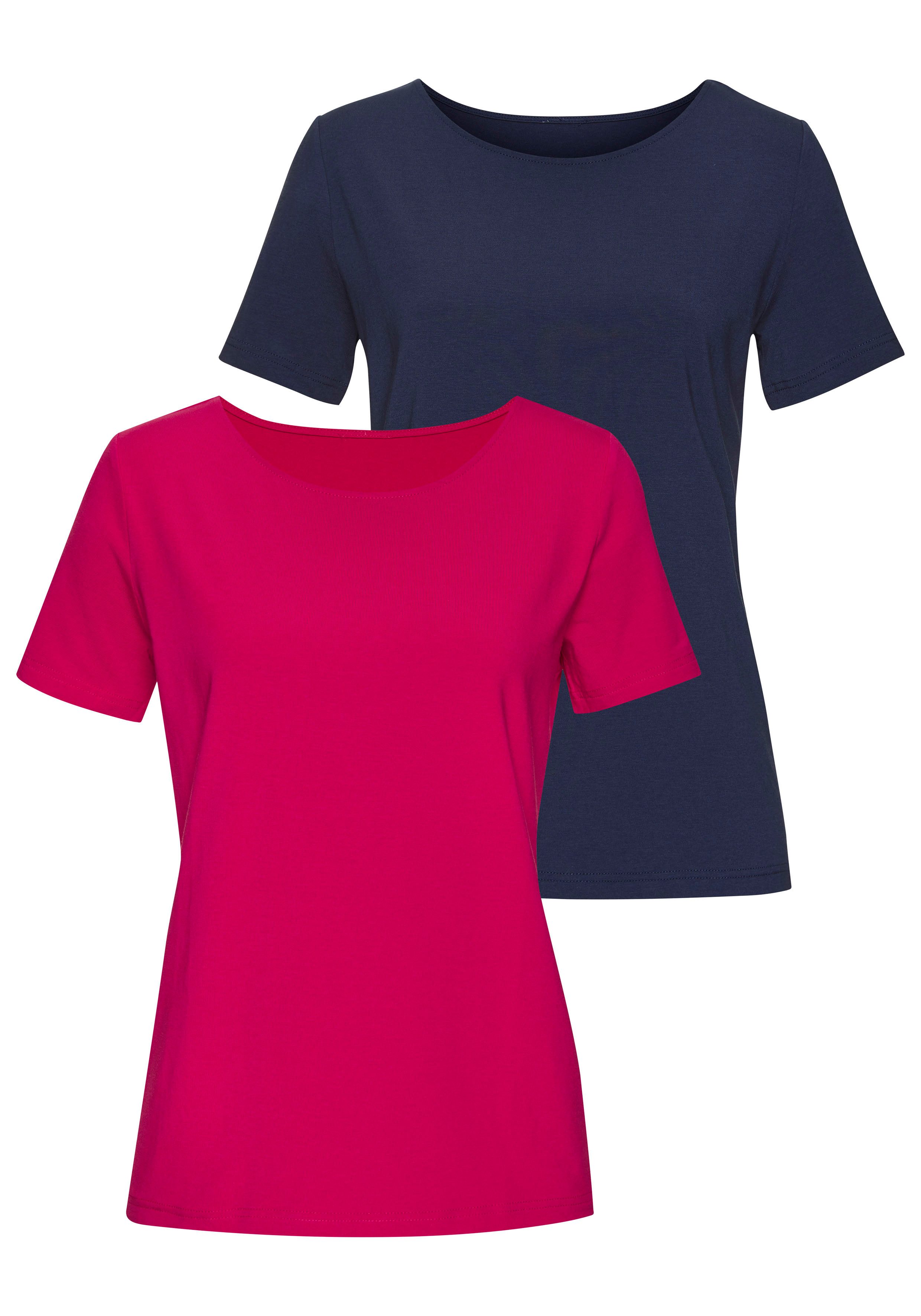 LASCANA T-Shirt mit Rundhals-Ausschnitt (2er-Pack) aus günstig online kaufen