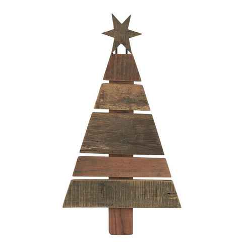 Ib Laursen Künstlicher Weihnachtsbaum Ib Laursen - Tannenbaum Unika Holz H 77cm mit Stern 23064-00