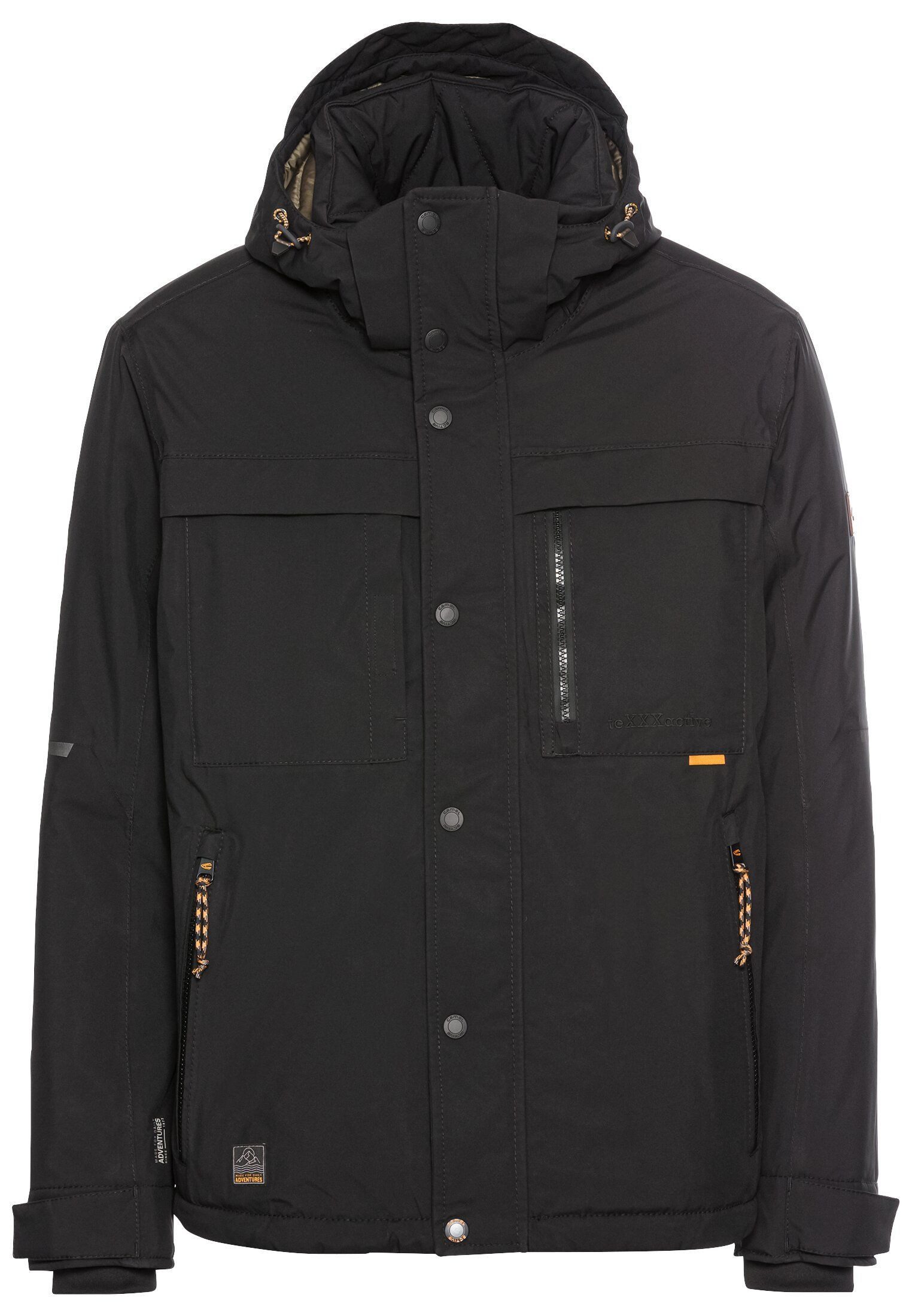 Funktionsjacke mit abnehmbarer Kapuze Langarm