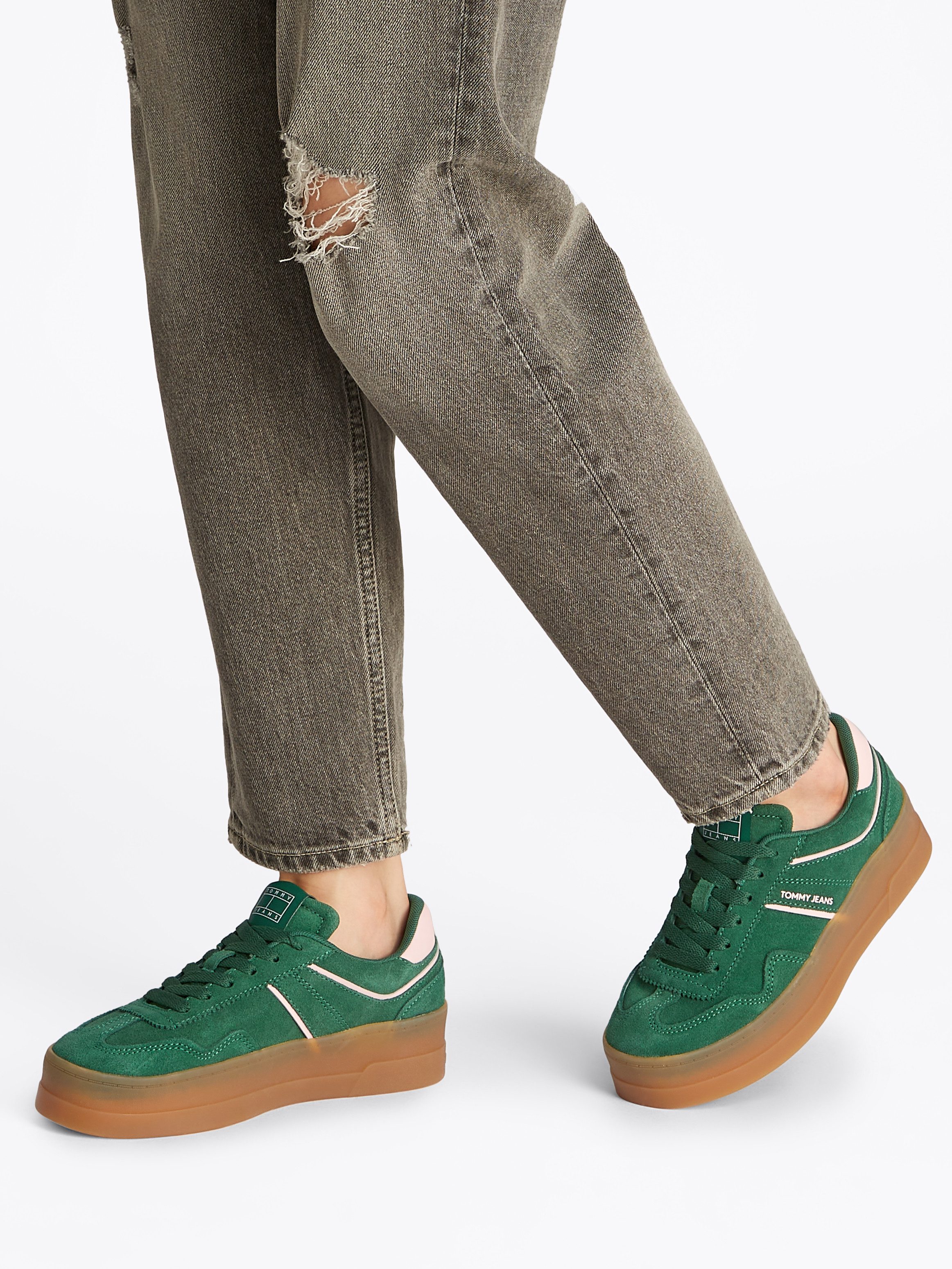 Tommy Jeans THE GREENWICH FLATFORM SUEDE Plateausneaker, Freizeitschuh, Hal günstig online kaufen