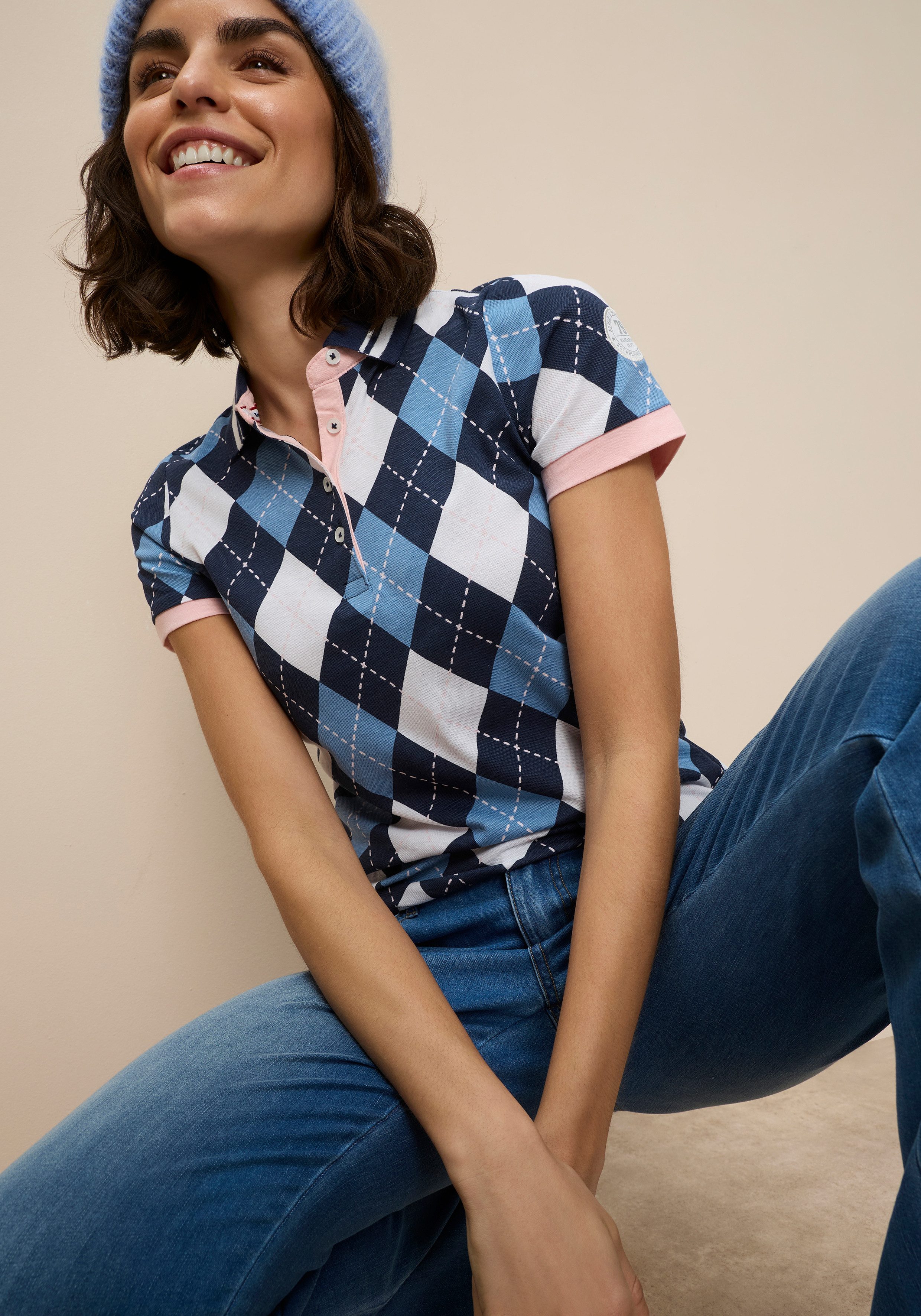 KangaROOS Poloshirt Kurzarm, figurbetonte Passform, Polokragen mit Knopfleiste