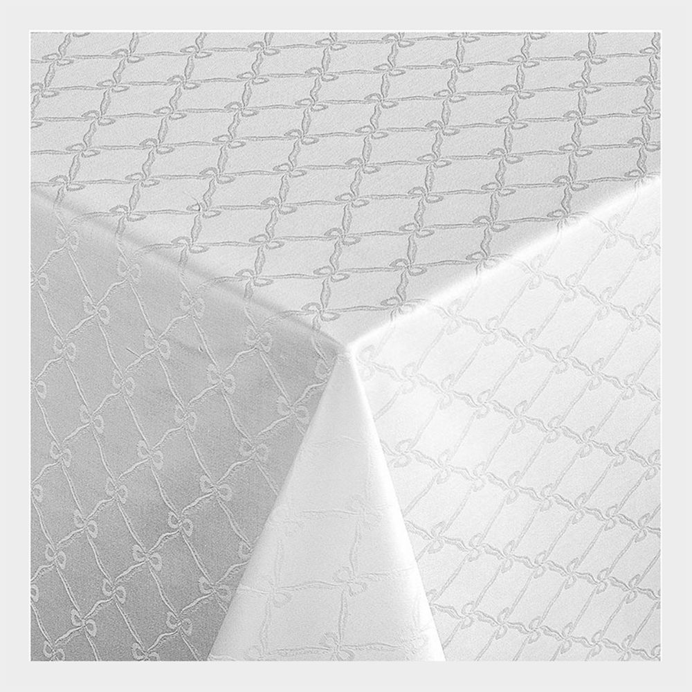 Libusch® Tischdecke DAMAST-Tischdecke FINA, weiß, klassisch, 100% Baumwolle, Größe wählbar (1-tlg), Jacquardgewebe