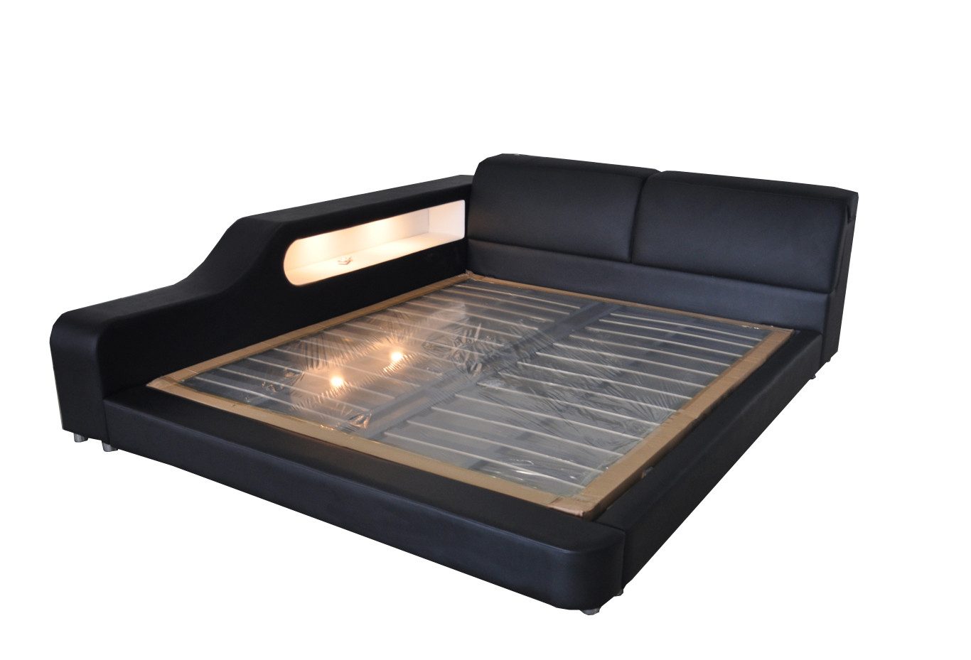 JVmoebel Bett Luxuriöses Leder Doppelbett im modernen Design, Made in Europa