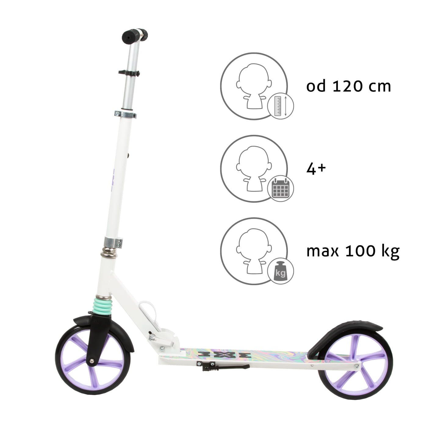 COIL Cityroller Kinderoller, Scooter, Faltbarer, Kinderscooter, Höhenverstellbar, 15 km/h, ABEC-7-Lager, Räder mit 20 cm Durchmesser, klappbares Bein, Fußbremse