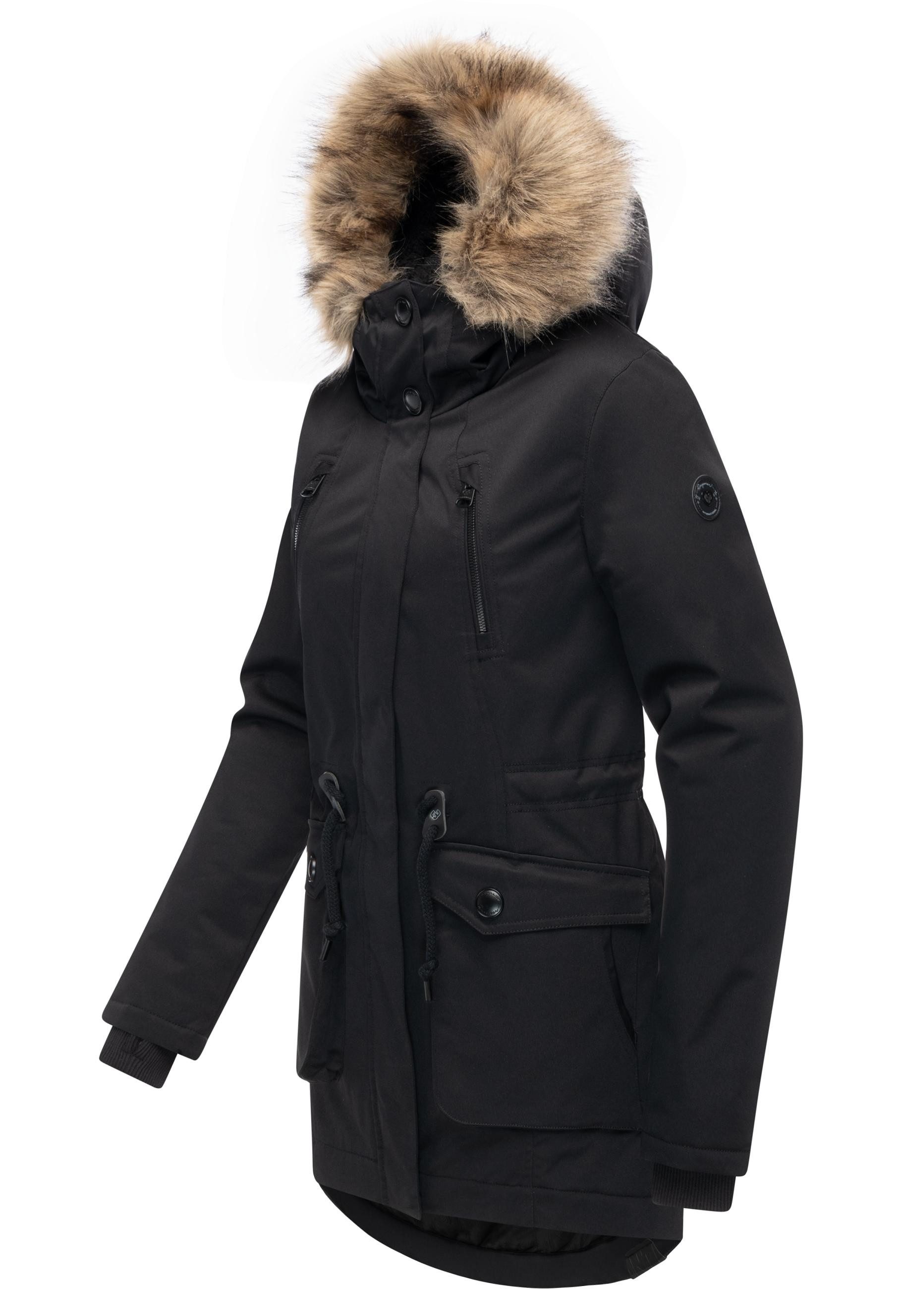 Ragwear Kurzmantel Ellsa B YOUMODO Warmer Damen Winterparka