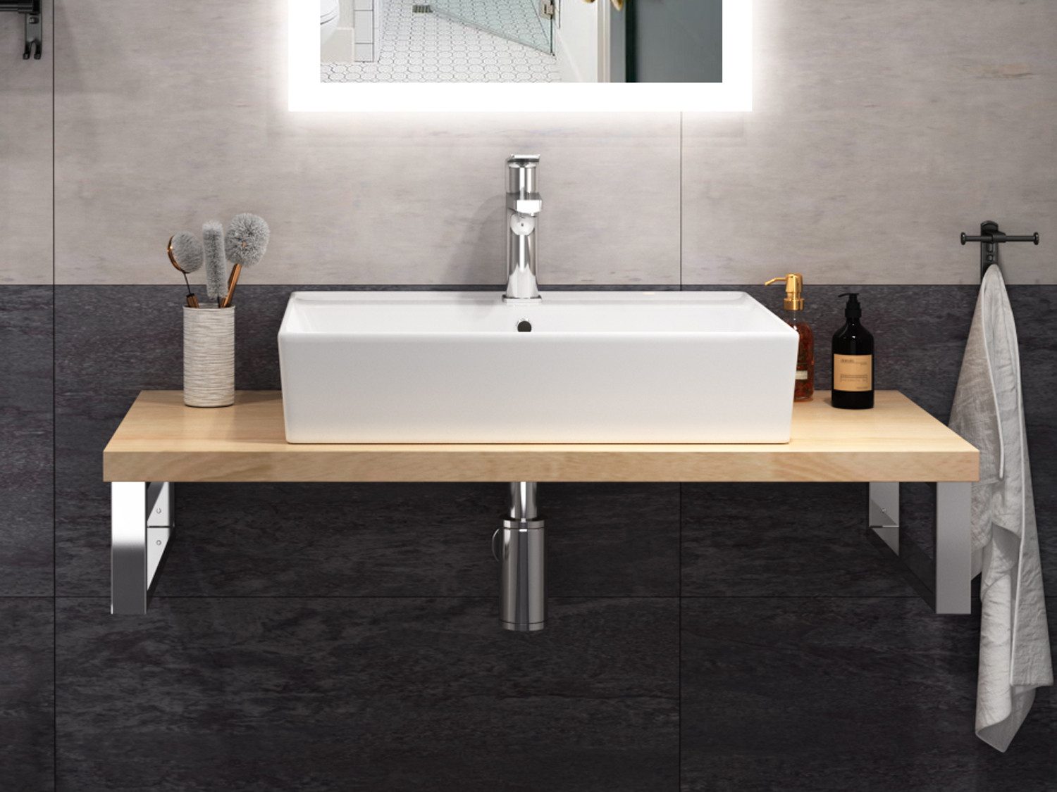 Aqua Bagno Waschbecken 55 cm. weiss günstig online kaufen
