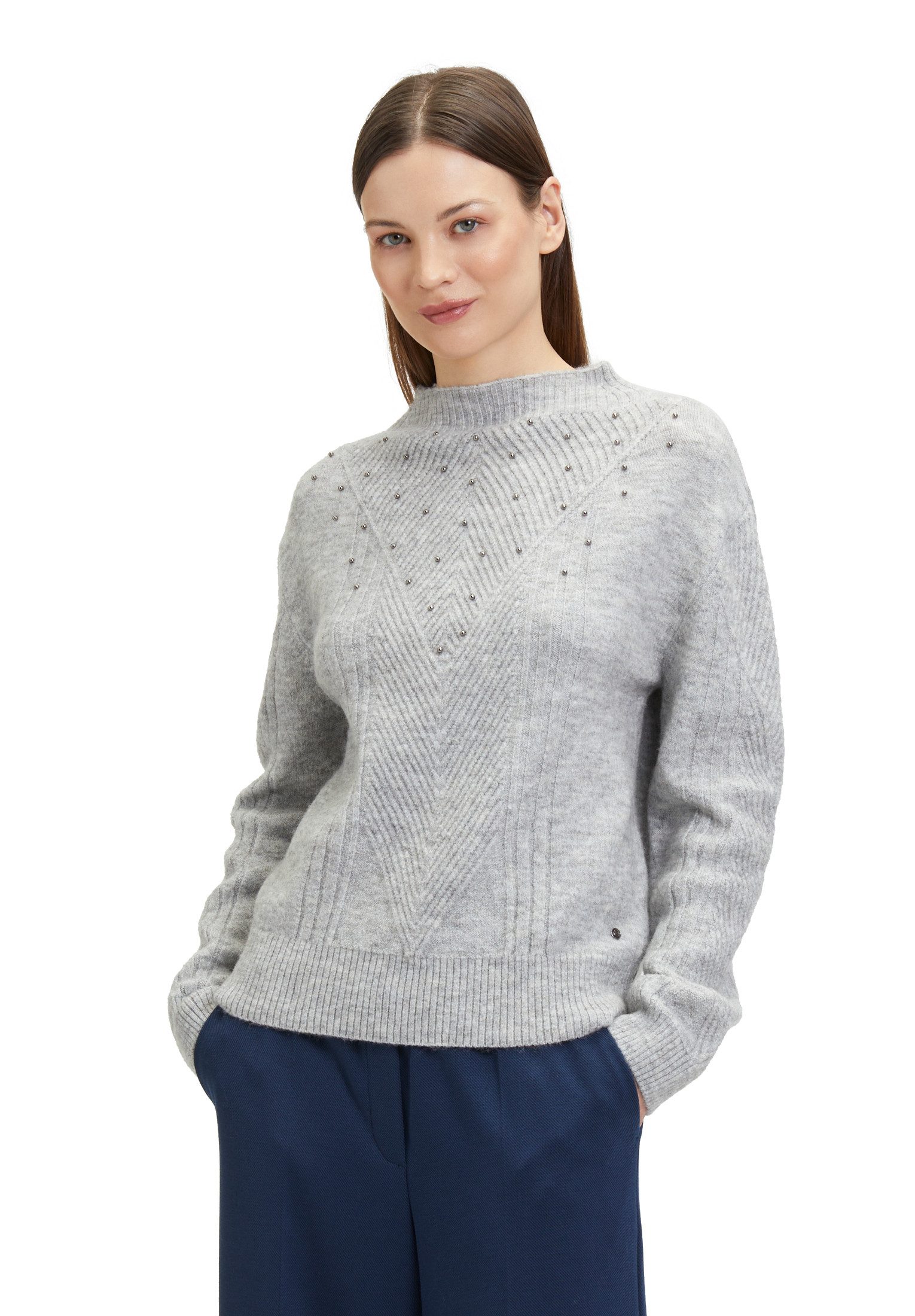 Betty&Co Strickpullover Damen Strickpullover mit Perlen (1-tlg) Perlen günstig online kaufen