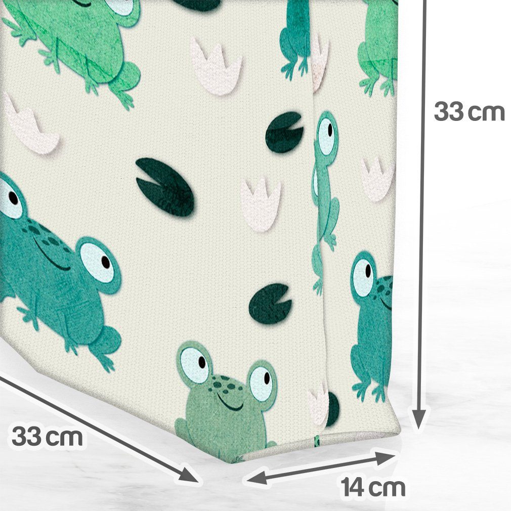 VOID Henkeltasche (1-tlg), Frösche Kinder Teich Tiere Cartoon Kinderzimmer Garten Teich kindermu
