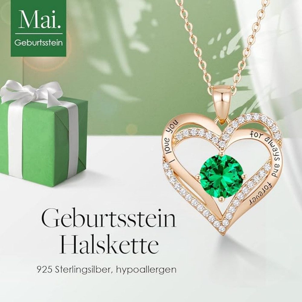 PFCTART Herzkette Frauen 925 Sterling Silber RoseGold Herz-Halskette (geeig günstig online kaufen