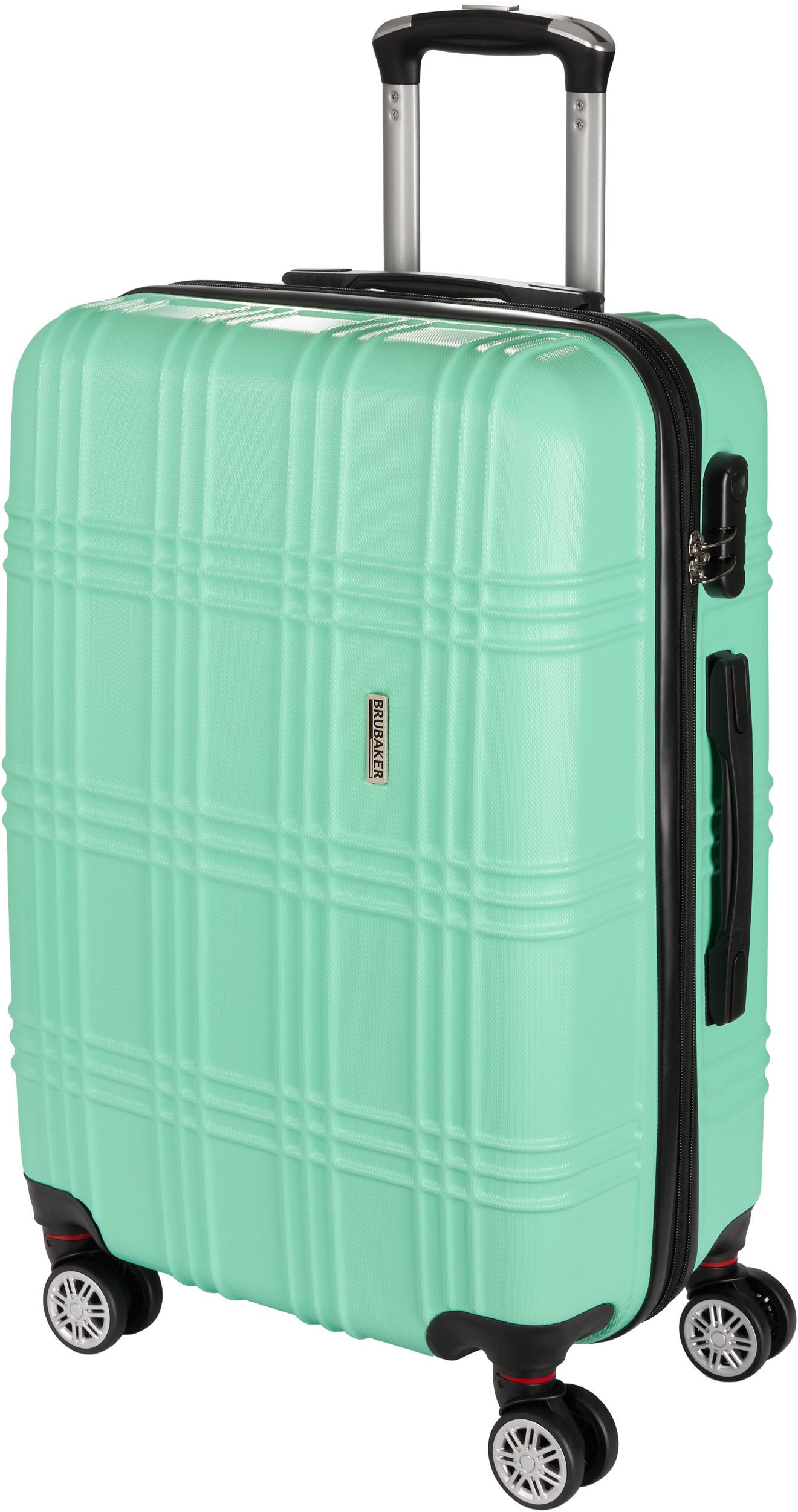 BRUBAKER Koffer Bahamas - Erweiterbarer Rollkoffer mit Zahlenschloss - 43 x 67 x 29 cm, 4 Rollen, Trolley Reisekoffer mit versenkbarem und komfortablem Teleskopgriff