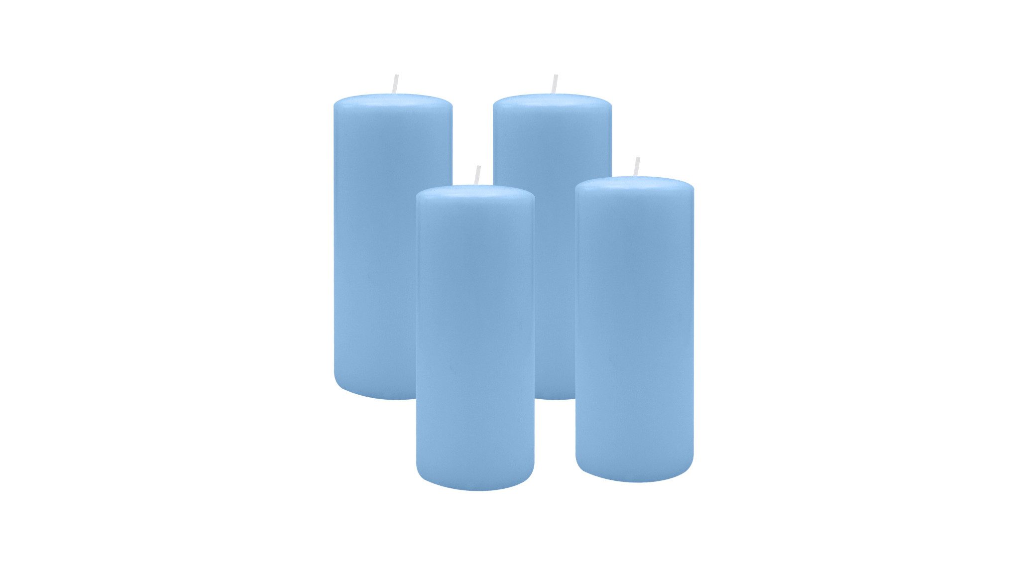 Kopschitz Kerzen Stumpenkerze 4er Set Stumpenkerzen/Adventskranzkerzen Hellblau Ø 40 x 200 mm