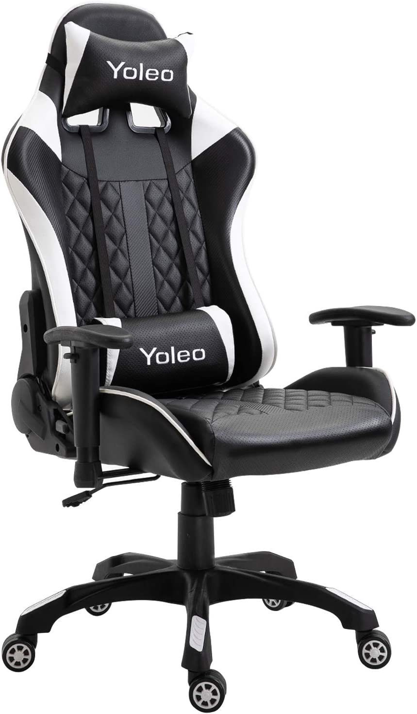 YOLEO Gaming-Stuhl YOLEO verstellbar und atmungsaktiv PC Stuhl mit  Kopfstütze, Höhe verstellbar, Armlehne