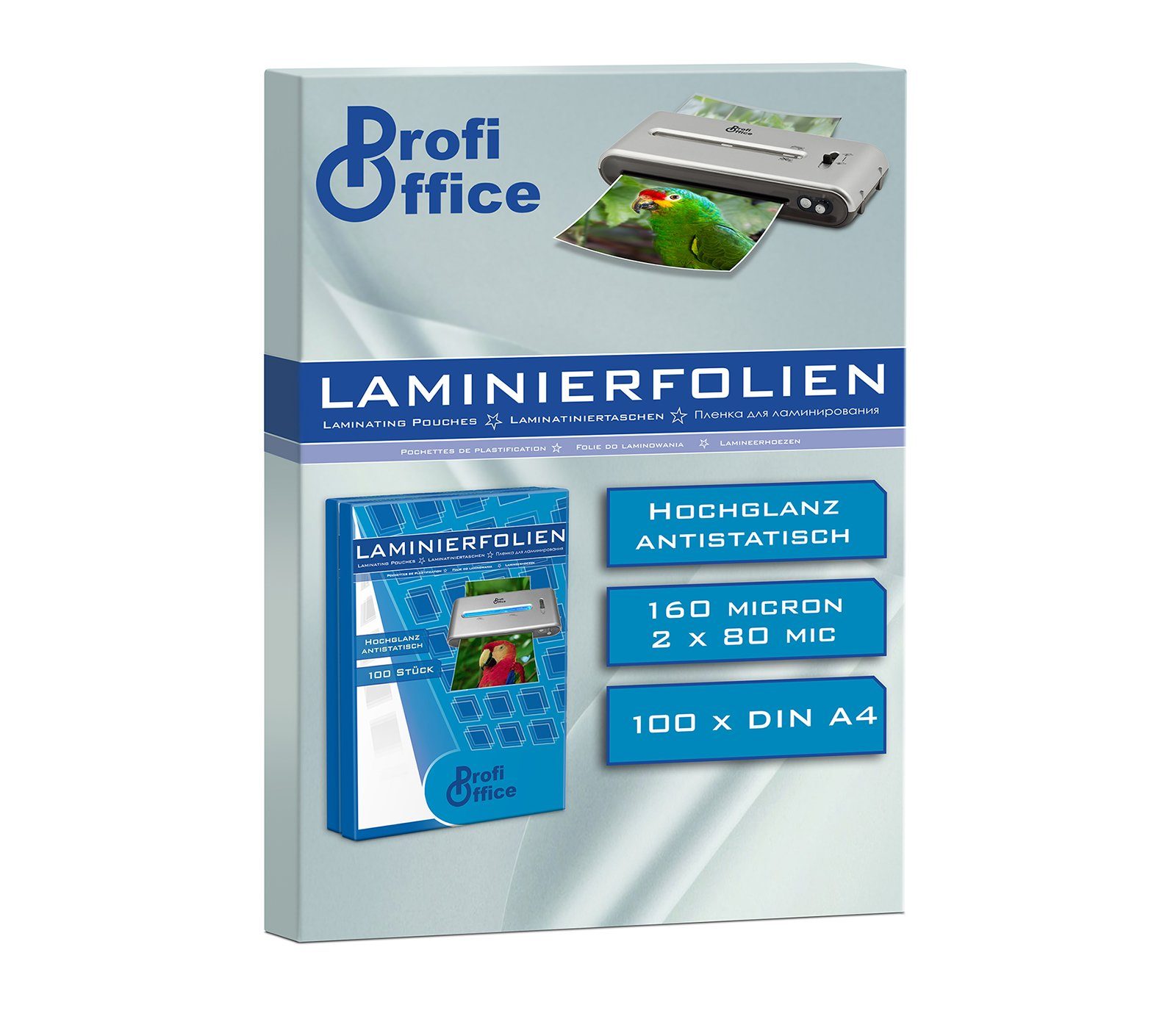 ProfiOffice Schutzfolie 100 ProfiOffice Laminierfolien, A4, 80 mic
