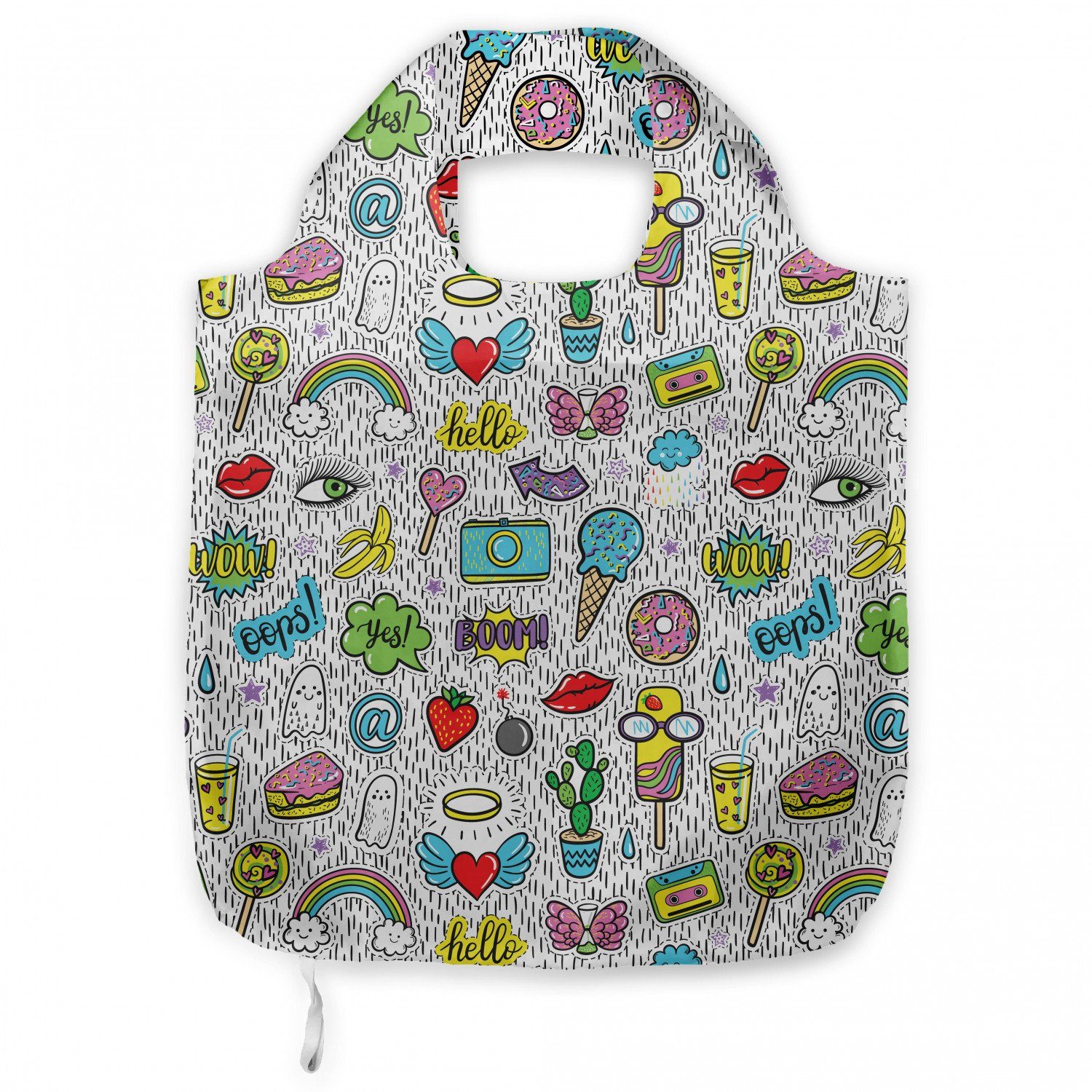 Damen Alle Damentaschen Abakuhaus Tragetasche Praktische Einkaufstaschen Umweltfreundliche Wiederverwendbare, emoji Pop-Art-Kari