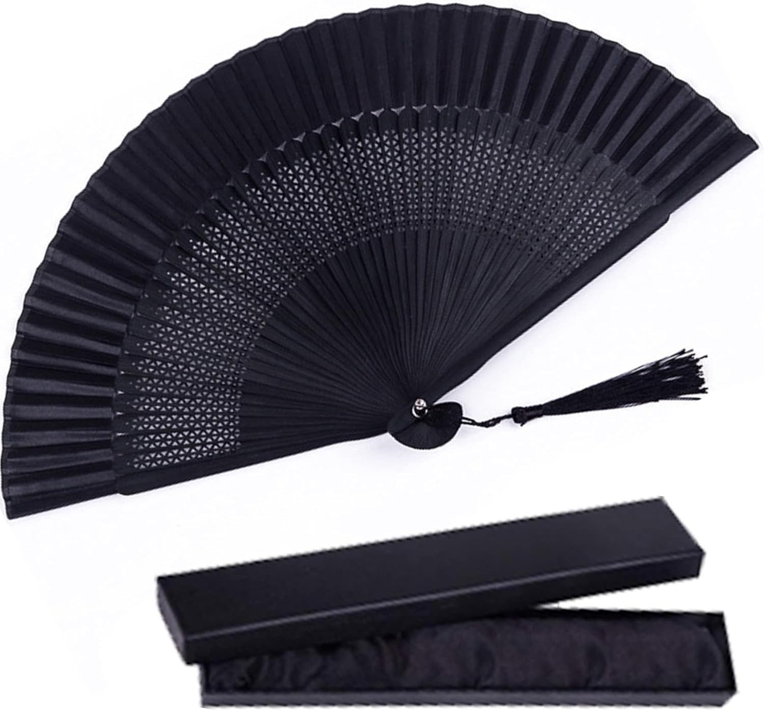 FELIXLEO Handfächer Seiden Faltfächer Bambus Handfächer Vintage Japanisch mit Stoffhülle, (1-tlg)