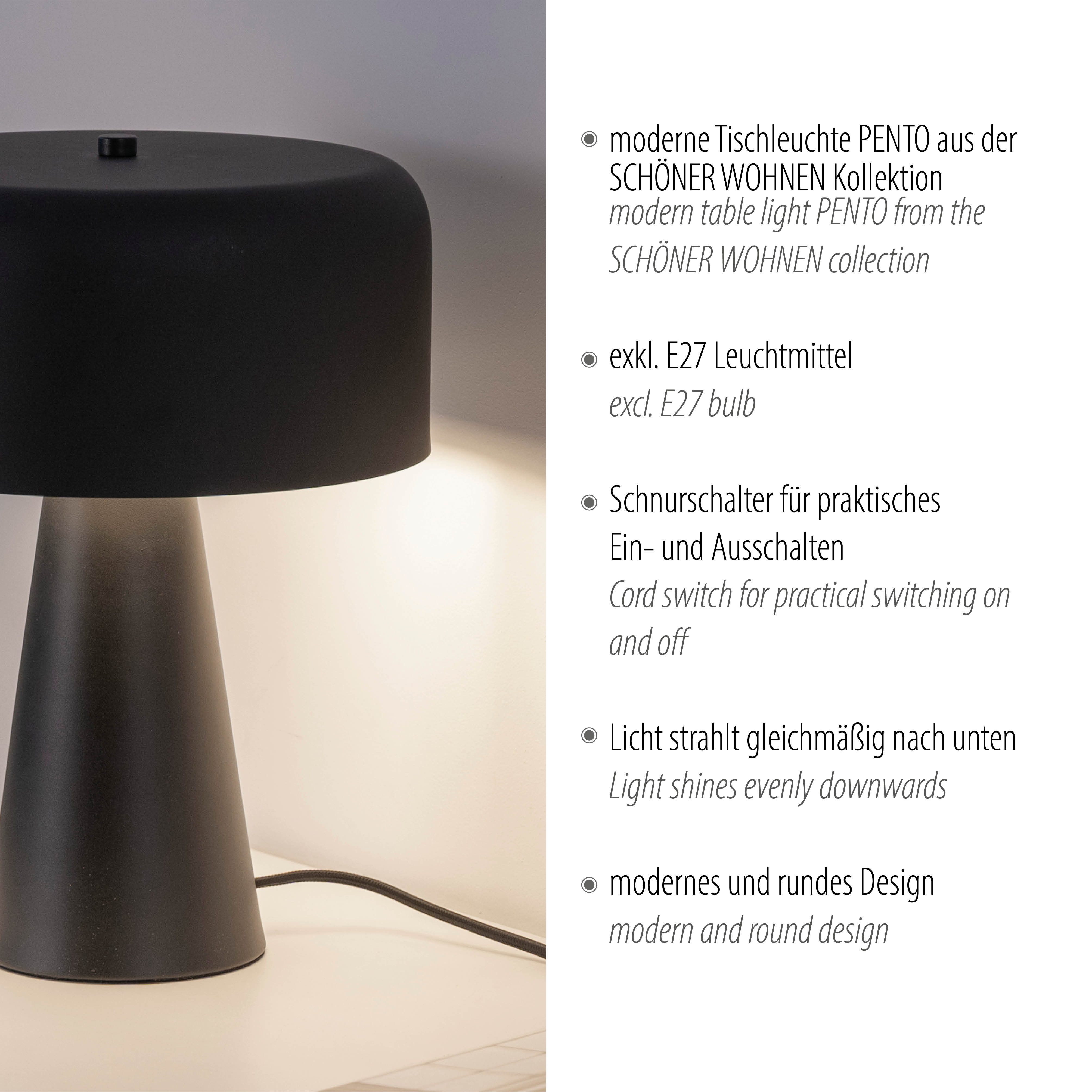 SCHÖNER WOHNEN-Kollektion LED Tischleuchte PENTO, Ein-/Ausschalter, ohne Leuchtmittel, SCHÖNER WOHNEN Kollektion, Schnurschalter, Downlight – Bild 5 von 5