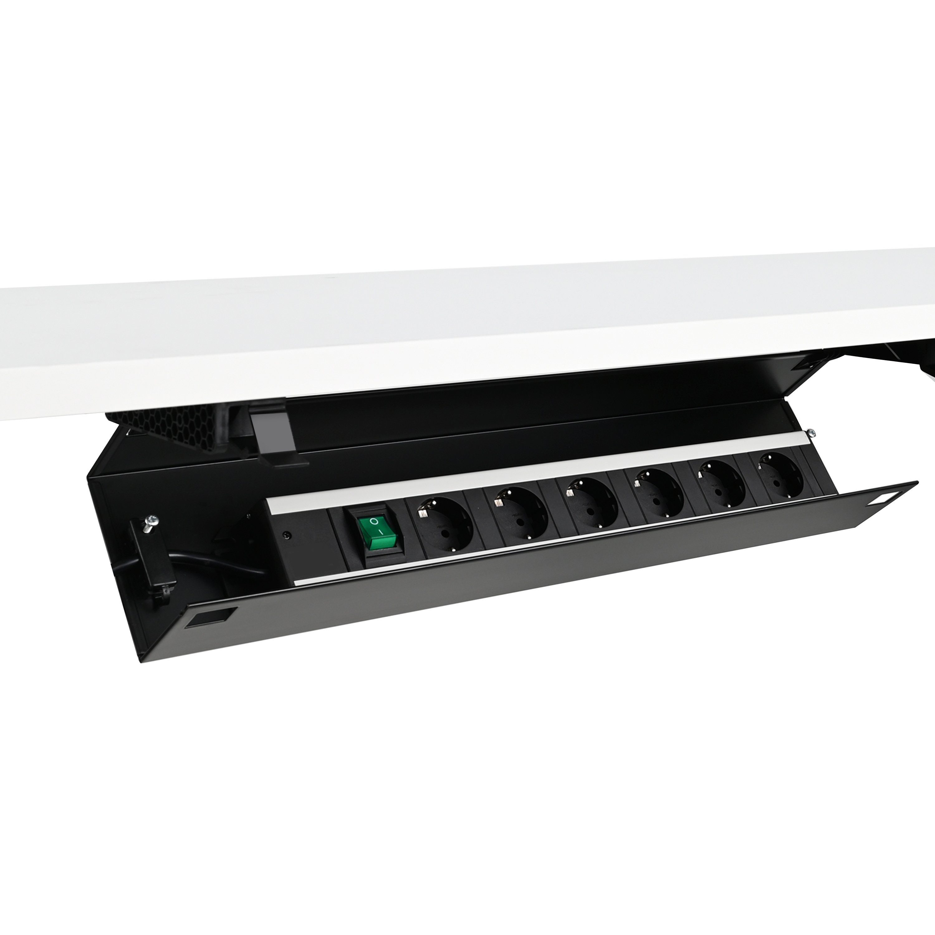 boho office® Kabelkanal, Kabelwanne 57 cm in schwarz, beidseitig klappbar mit viel Stauraum