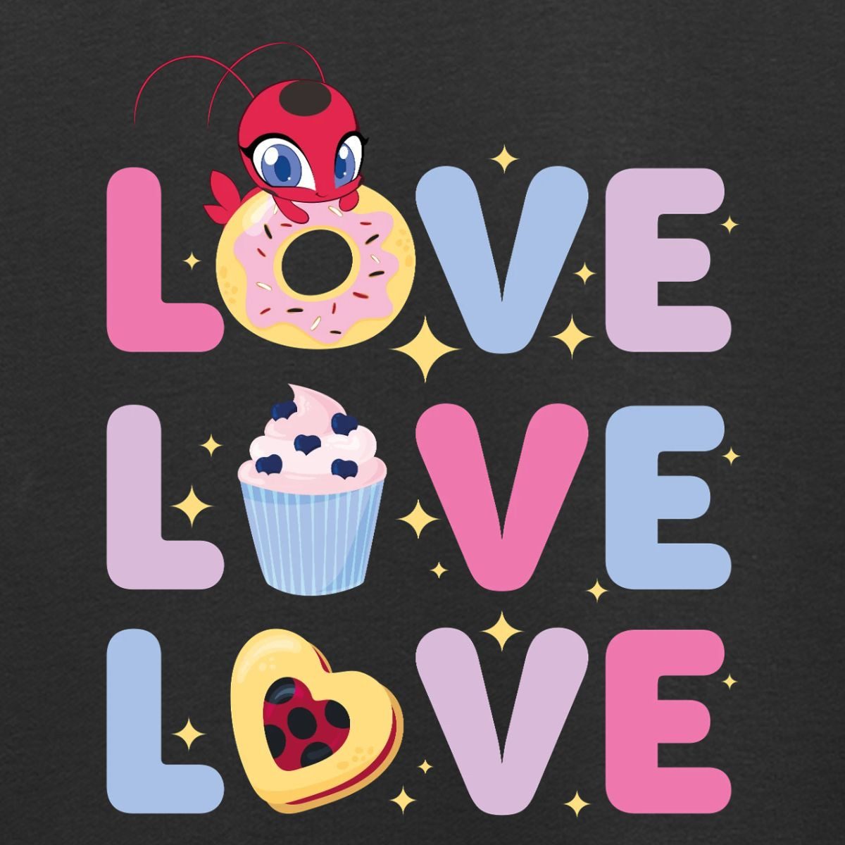 Spreadshirt Sweatshirt Miraculous Love Love Love Schriftzüge Kinder Premium Pullover (1-tlg)