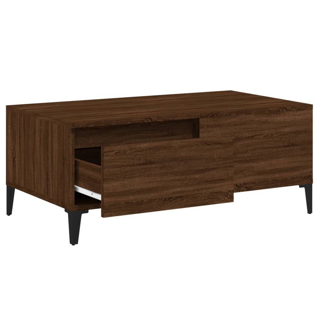 Eiche (1-St) Eiche Braune Couchtisch Braun Holzwerkstoff | Couchtisch vidaXL Braune Eichen-Optik cm 90x50x36,5