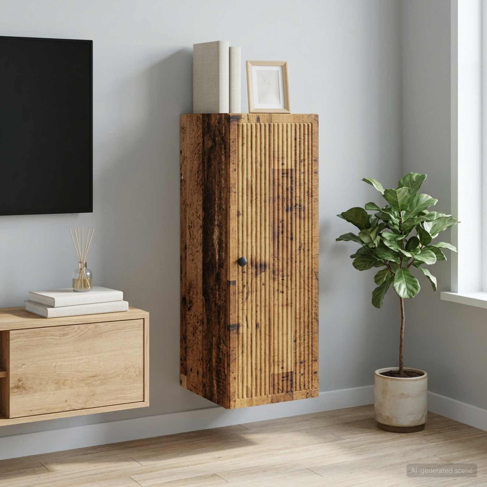 vidaXL Schranksystem Wandschrank Altholz 33 x 34,5 x 90 cm Holzwerkstoff (1-St)