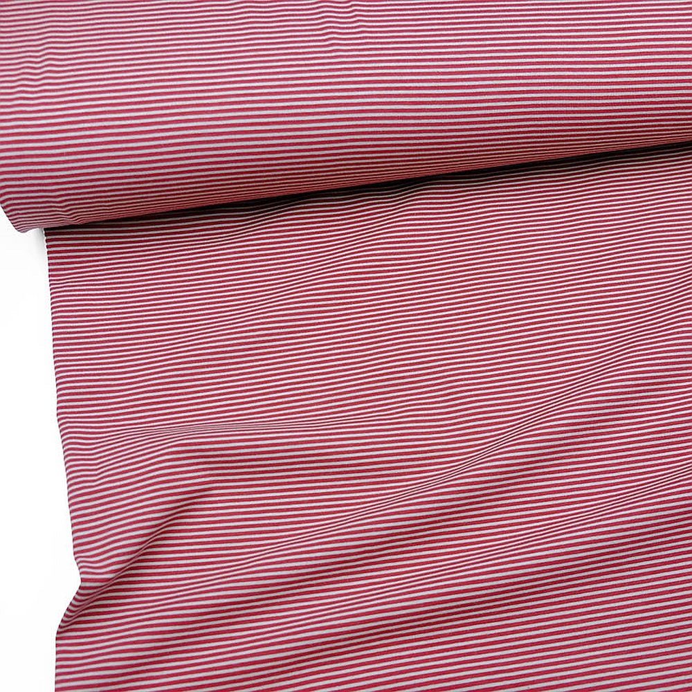 larissastoffe Stoff Bio Jersey Stoff Streifen Ringel magenta rot, Premiumqualität, 15,90, Meterware, 50 cm x 160 cm überbreit