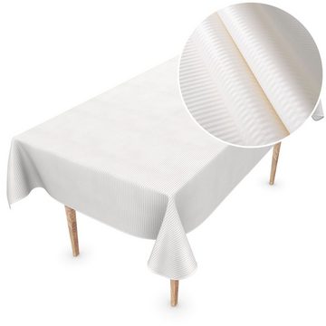 ANRO Tischdecke Tischdecke Wachstuch Premium Einfarbig Robust Wasserabweisend Breite, Geprägt Damast