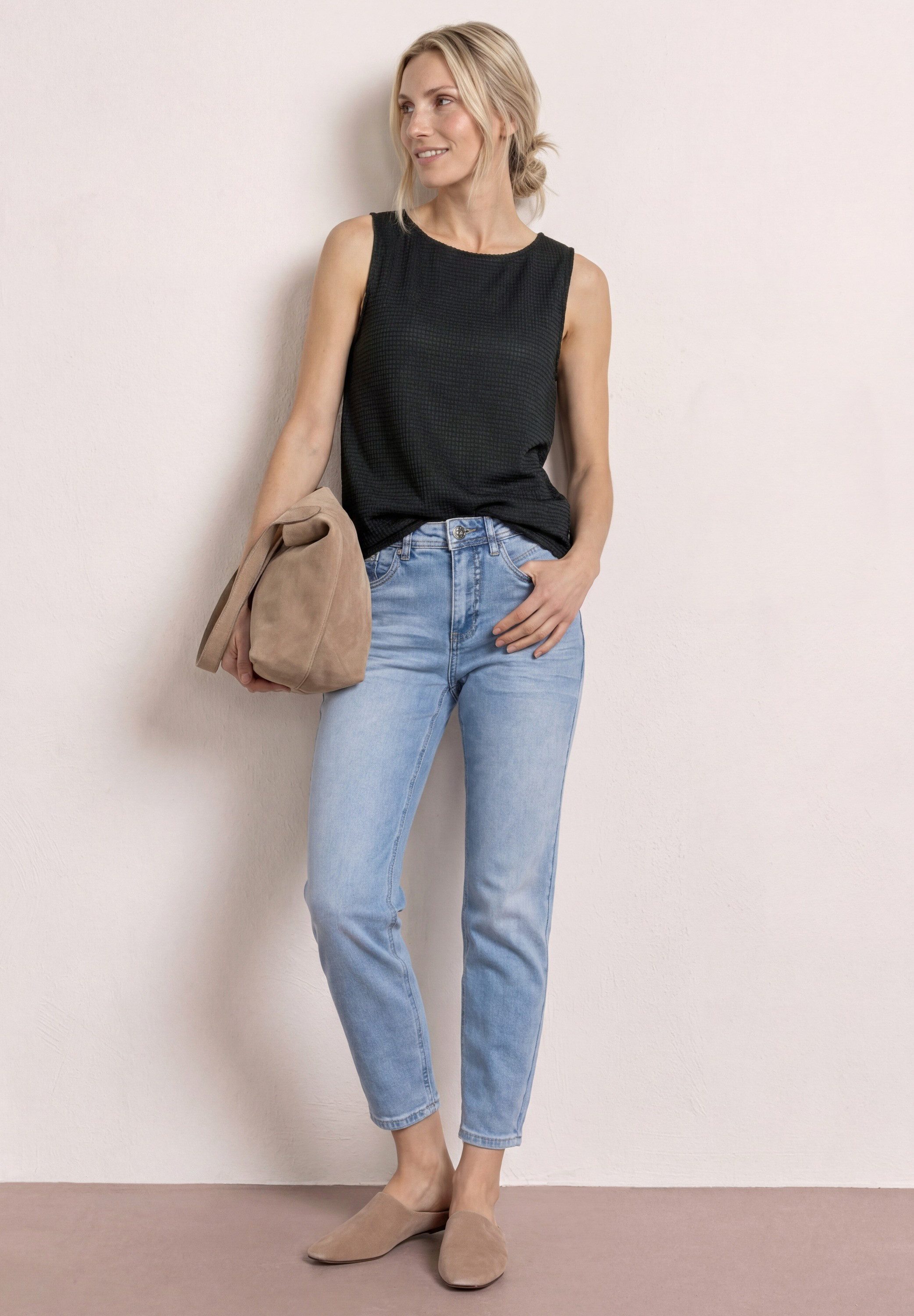 STREET ONE Mesh-Top 2-in-1-Sommertop in Unifarben – Bild 4 von 5