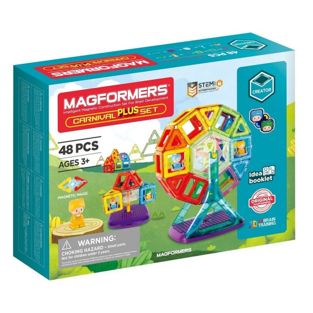 MAGFORMERS Carnival Plus 48 Piece Magnetic Building Set. Makes Fair Rides With Konstruktions-Spielset, (Packung)