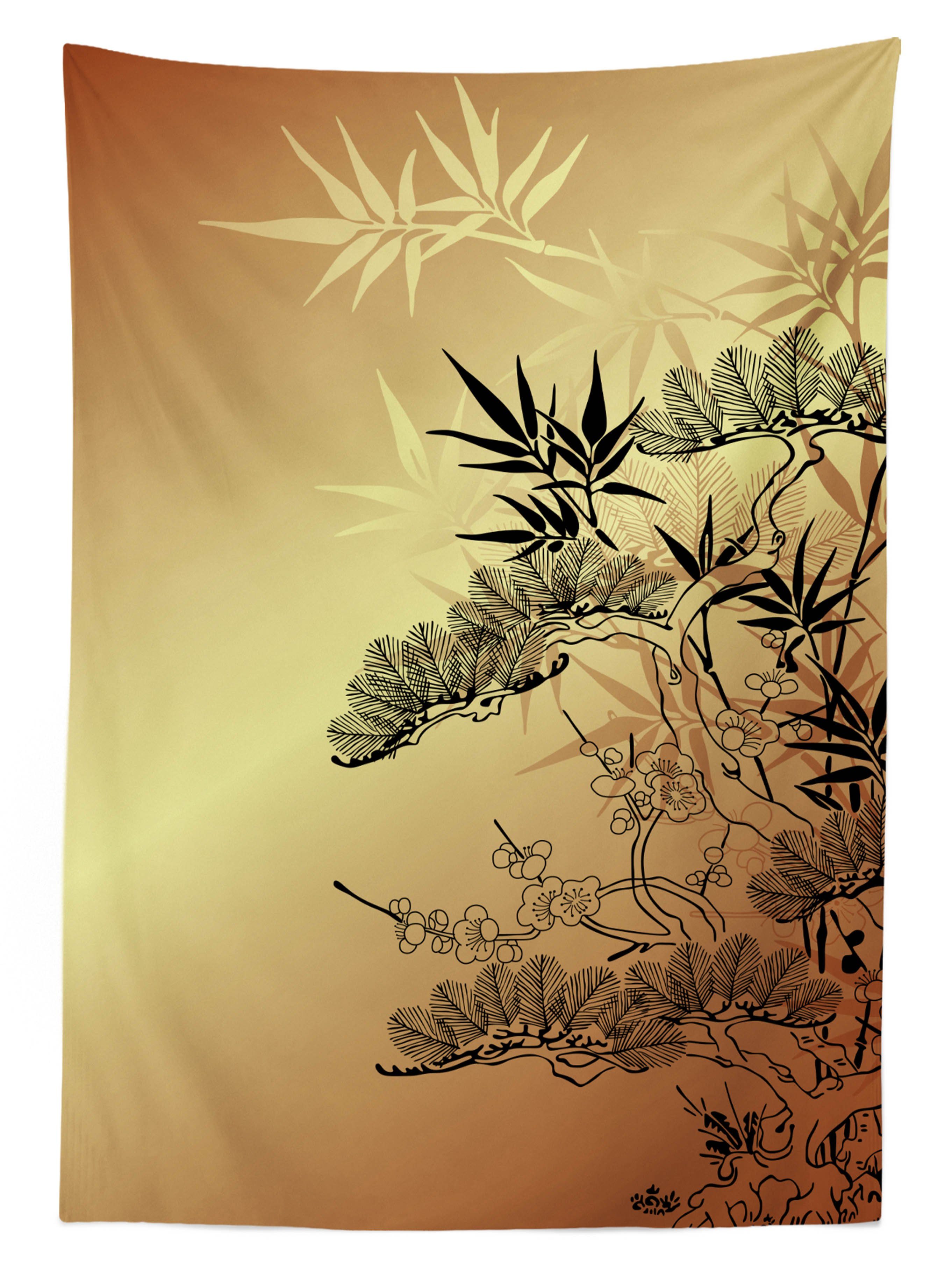 Für Abakuhaus Bereich Waschbar den Farben, Tischdecke Farbfest Außen japanisch Motive Klare Bambus geeignet